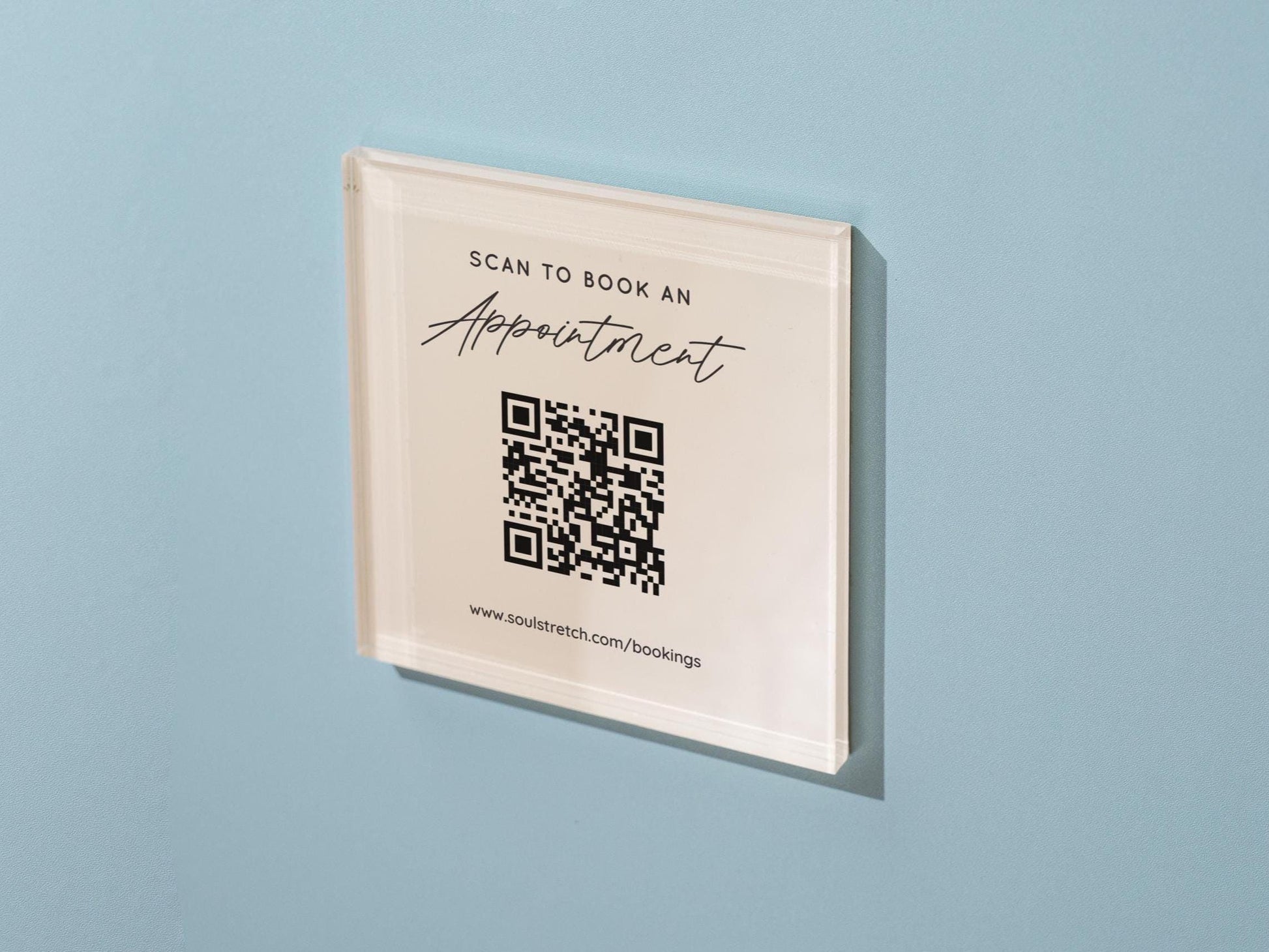 Square Pastel Wall QR Sign (D4) - 6x6" Custom Stick On Scannable Door Wall QR Code Menu & Social Media Sign for Business Shop Restaurant