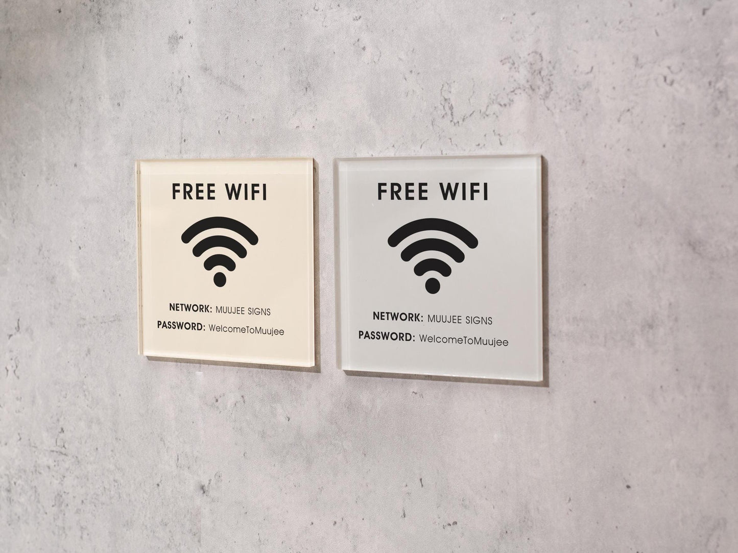 Square Pastel Wall Wifi Sign (D2) - 6×6" Custom Stick-On Internet Password Sign for Home, Airbnb, Hotel, Salon, Café, and Small Business