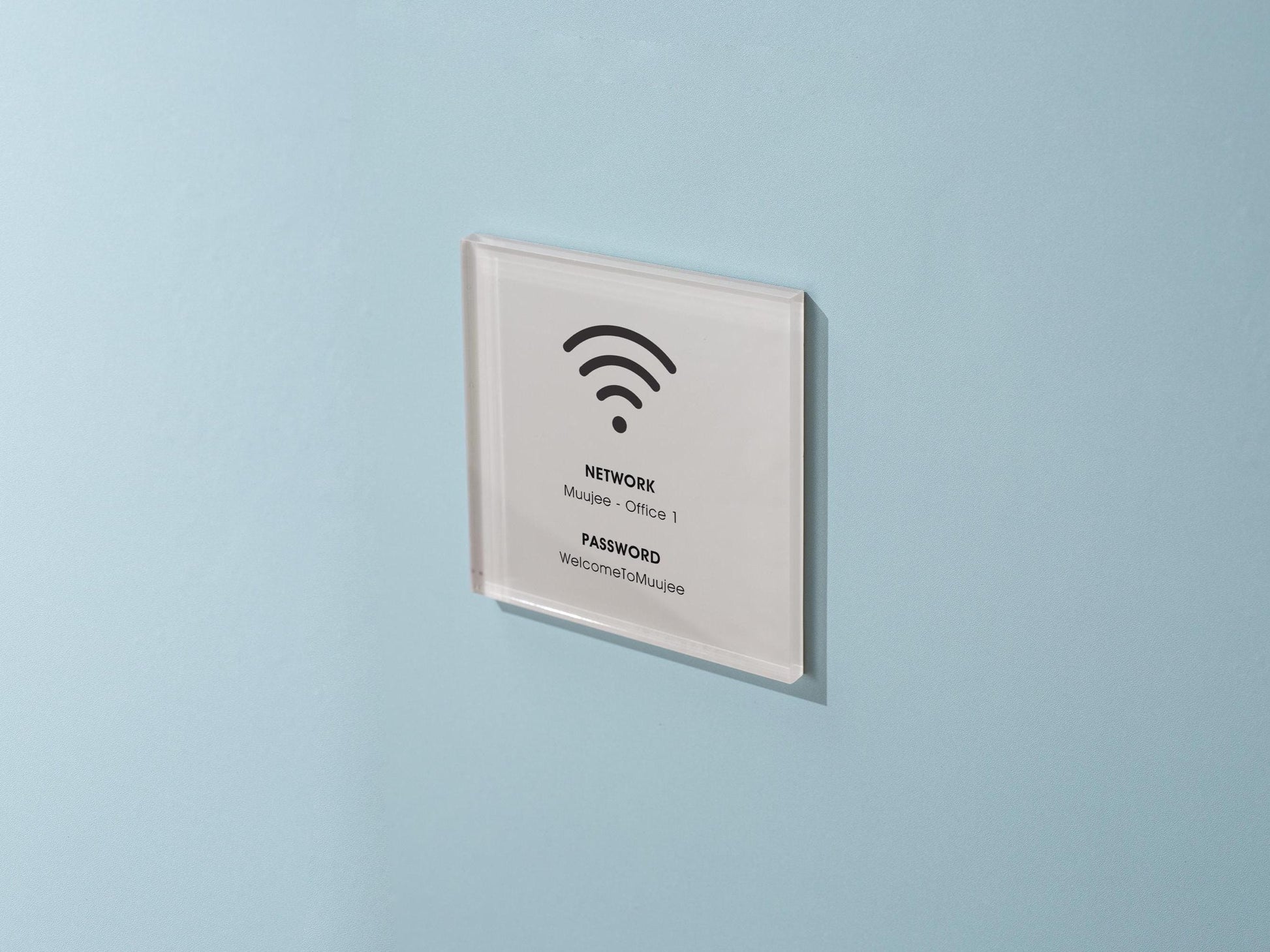 Square Pastel Wall Wifi Sign (D3) - 6×6" Custom Stick-On WiFi Sign for Door or Wall for Guests VRBO Vacation Rental Restaurant Bar Hotel
