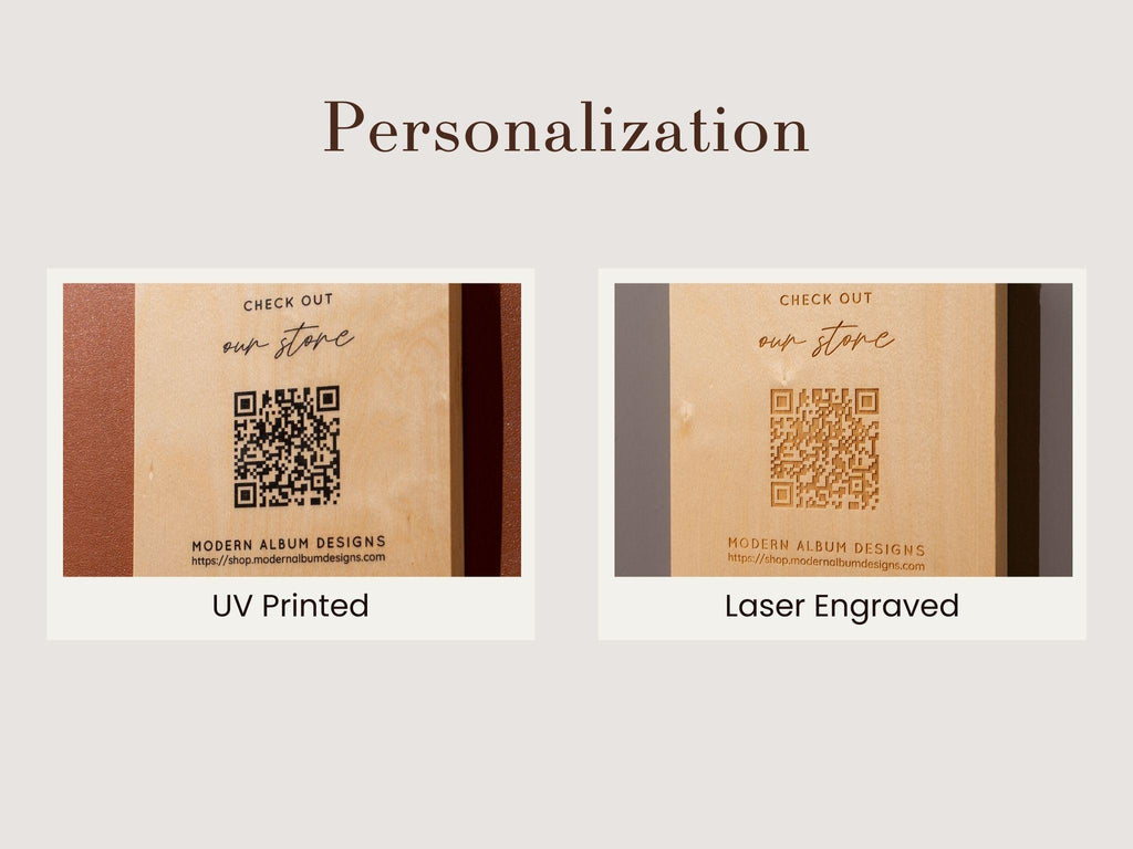 Maple QR Code Sign - Custom Wood Block Counter Display Laser Engraved UV Printed, Personalized Business Website Link Menu Reviews Payments