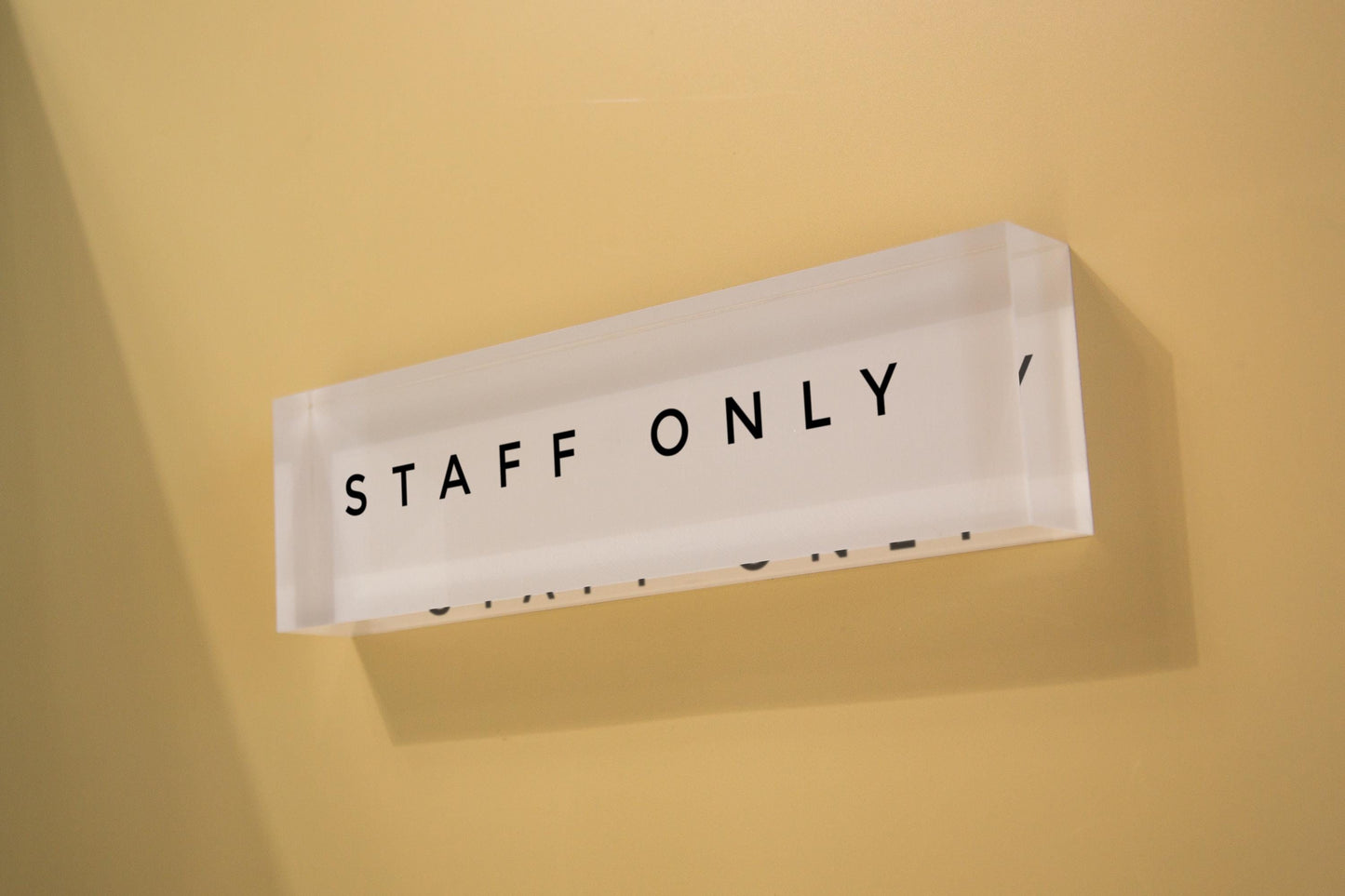 Pastel Acrylic Wall Name Block (D4) - Room Sign Name Work Title CEO Job Office Decor Promotion Coworker Staff Gifts, Stick on Wall Signage