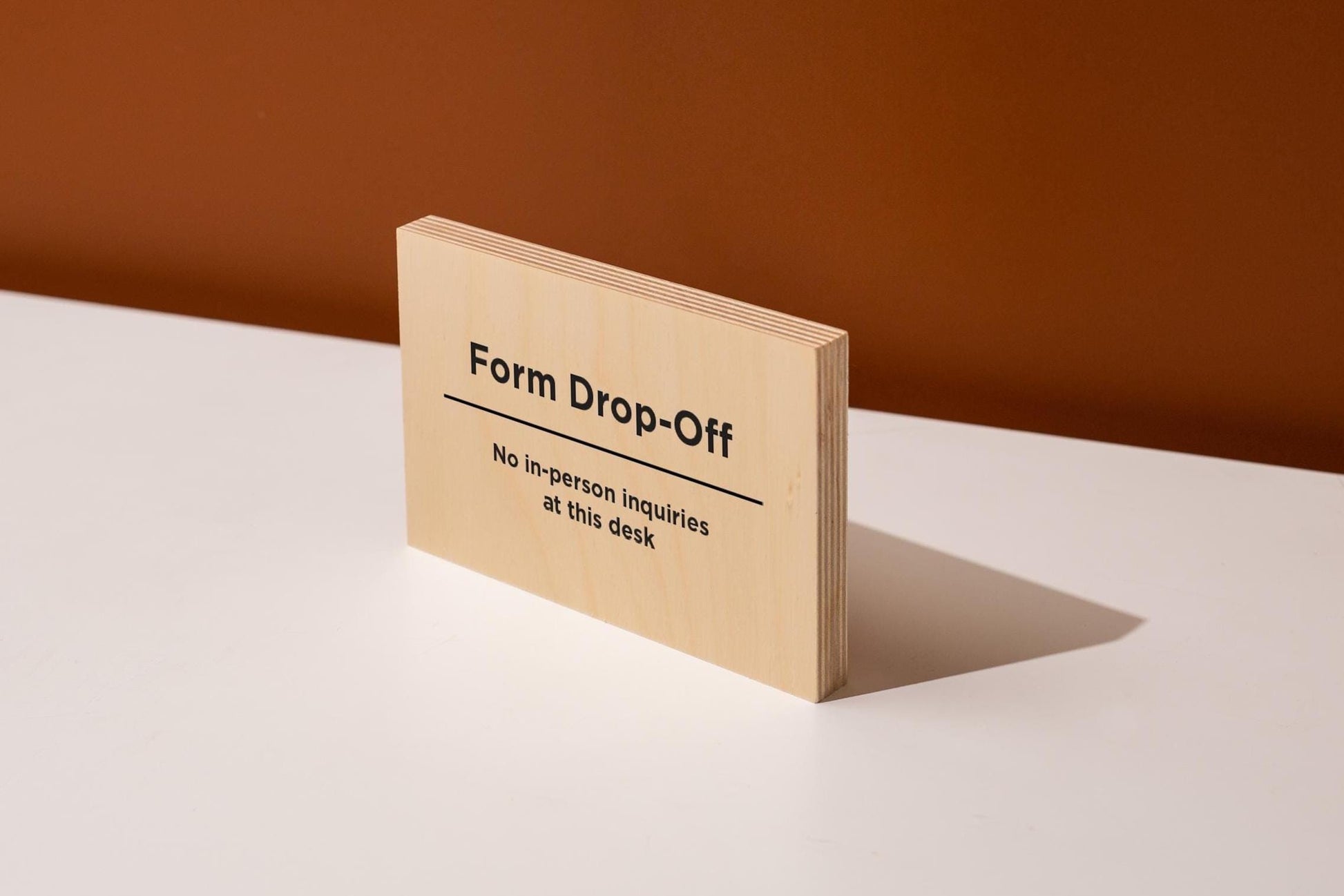 4x6 Birch Plywood Sign (D4) - Your Text On Wooden Signage, Custom Stick On Signs for Desk or Wall, Guests Shop Office Business Directional