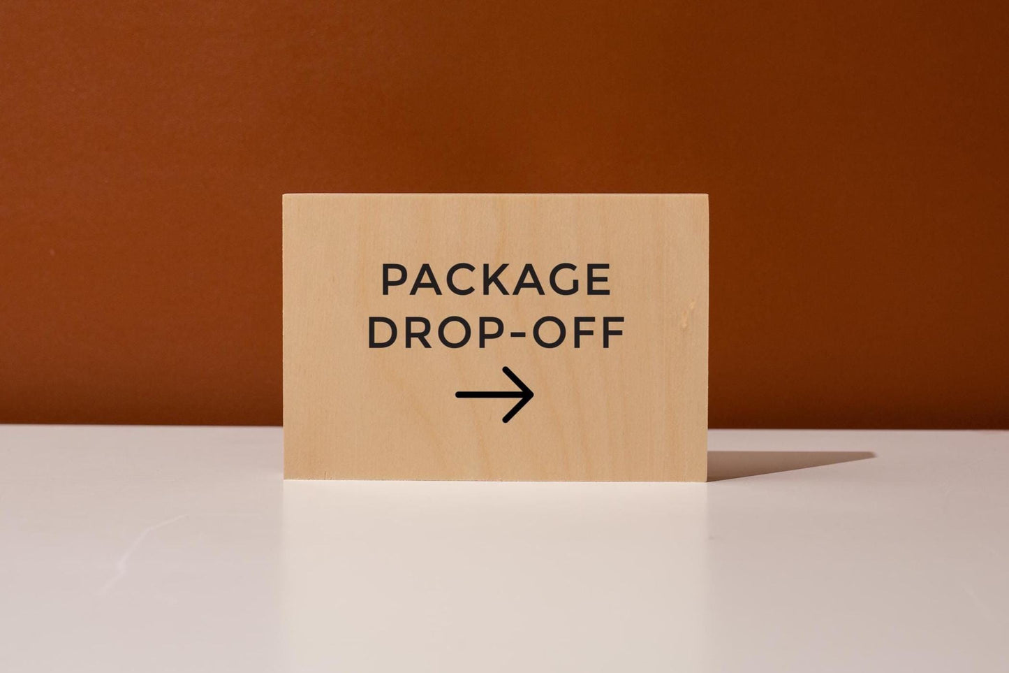 4x6 Birch Plywood Sign (D2) - Your Text On Wooden Plate, Custom Signs for Desk or Wall, Guests Shop Office Business Directional Arrow Signs