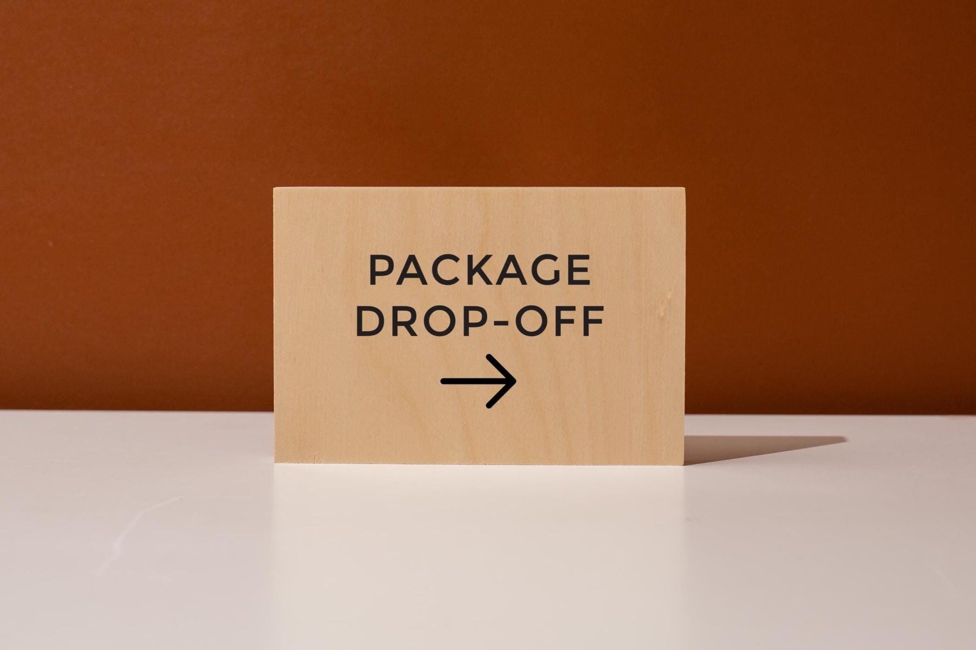 4x6 Birch Plywood Sign (D2) - Your Text On Wooden Plate, Custom Signs for Desk or Wall, Guests Shop Office Business Directional Arrow Signs