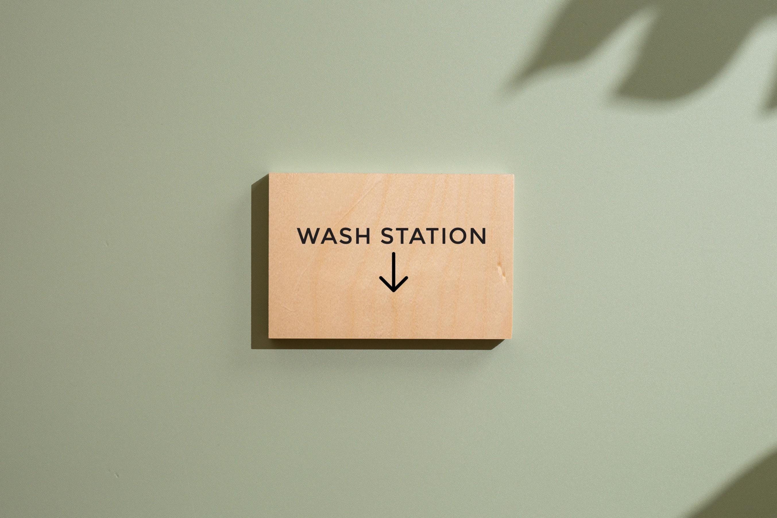 4x6 Birch Plywood Sign (D2) - Your Text On Wooden Plate, Custom Signs for Desk or Wall, Guests Shop Office Business Directional Arrow Signs