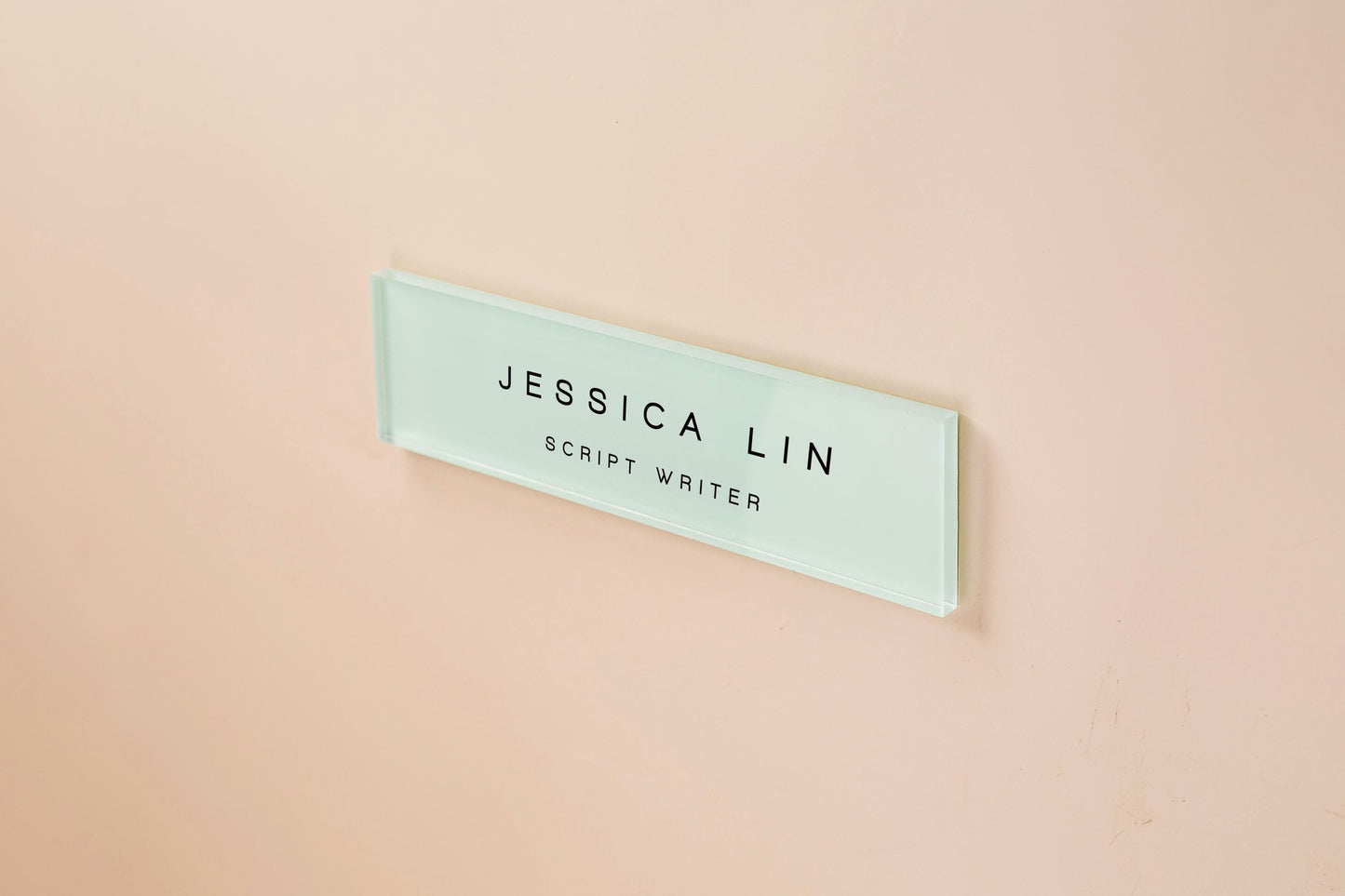 Pastel Acrylic Wall Plate Sign (D3) - Personalized Stick On Door Office Salon Lash Nails Small Business Shop Signage Work Rental Room Number