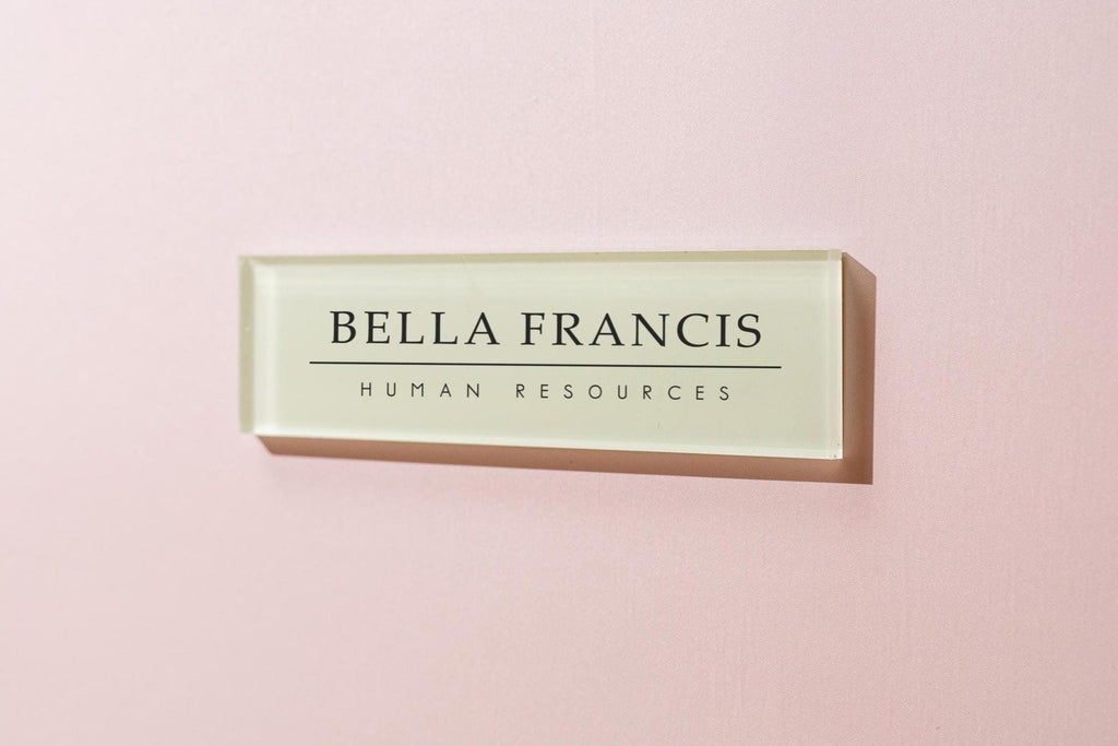 Pastel Acrylic Wall Plate Sign (D1) - Personalized Stick On Door Office Salon Lash Nails Small Business Shop Signage Work Rental Room Number