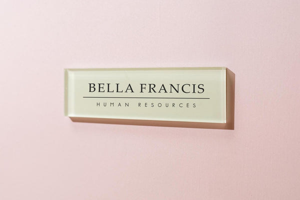 Pastel Acrylic Wall Plate Sign (D1) - Personalized Stick On Door Office Salon Lash Nails Small Business Shop Signage Work Rental Room Number