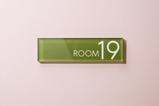 Pastel Acrylic Wall Plate Sign (D2) - Personalized StickOn Door Office Salon Business Small Shop Work Rental Room Suite Floor Number Display