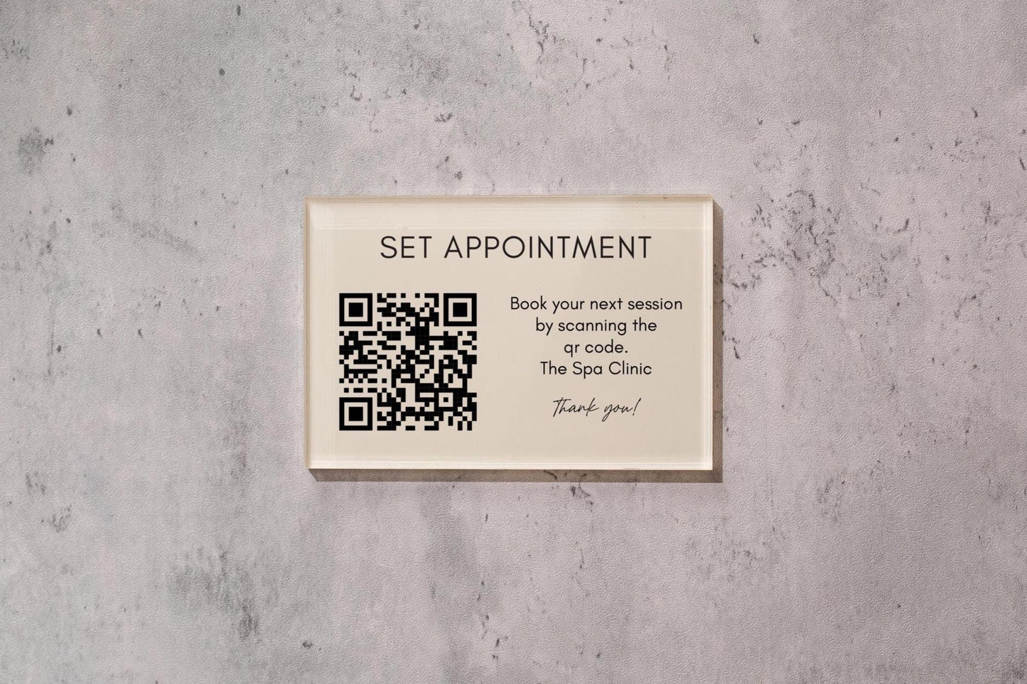 4x6 Pastel Acrylic Wall QR Sign (D3) - Your Text On Wall Sign Custom Stick-On Signage for Guests Shop Office Business Instagram Tip Reviews