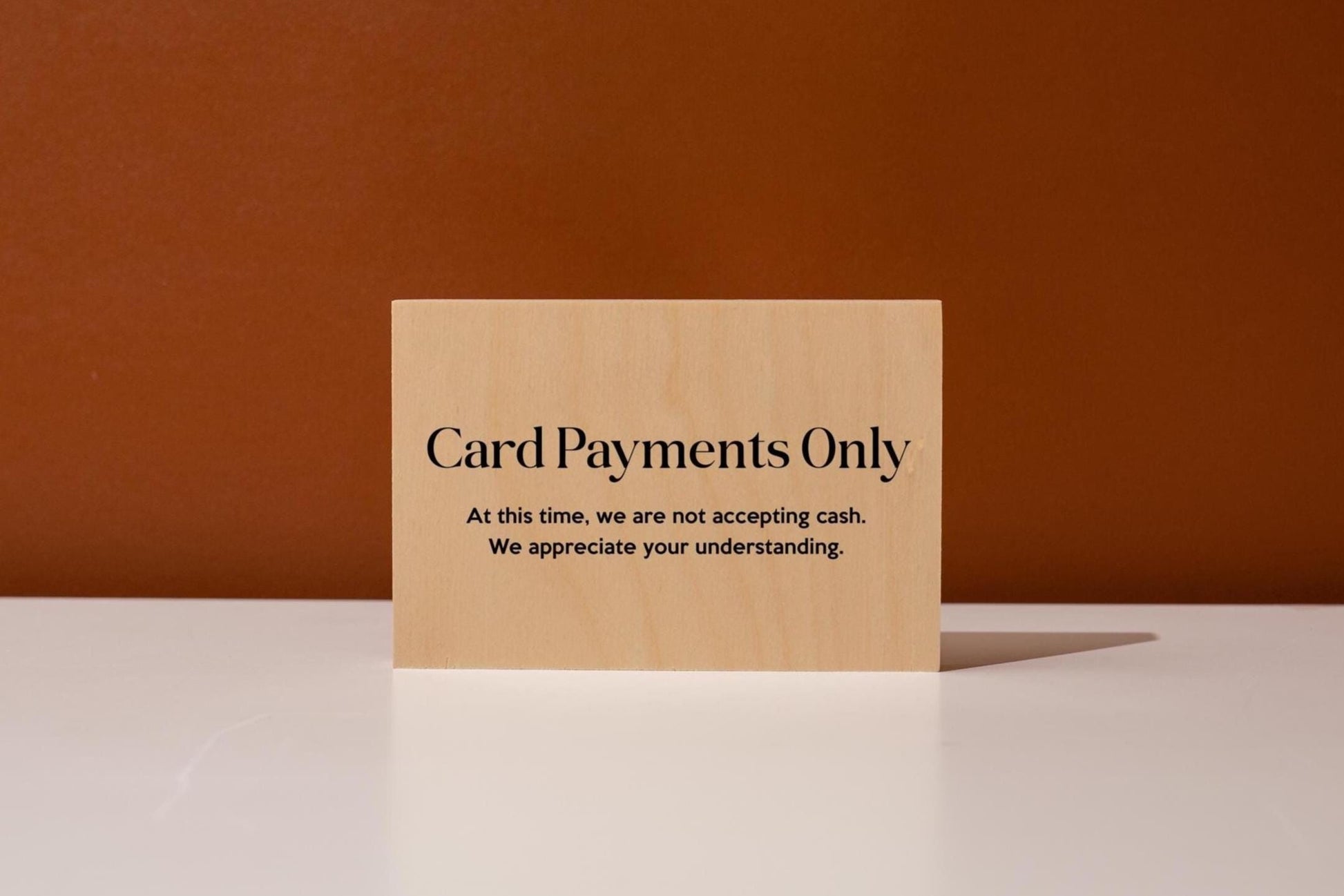 4x6 Birch Plywood Sign (D1) - Your Text On Wooden Signage, Custom Stick On Signs for Desk or Wall, Guests Shop Office Business Instructions