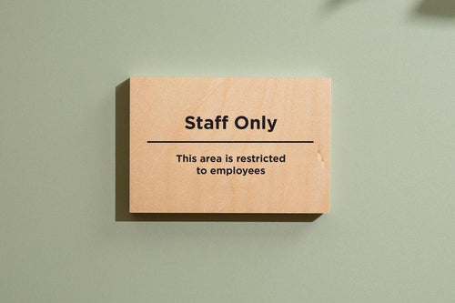 4x6 Birch Plywood Sign (D4) - Your Text On Wooden Signage, Custom Stick On Signs for Desk or Wall, Guests Shop Office Business Directional