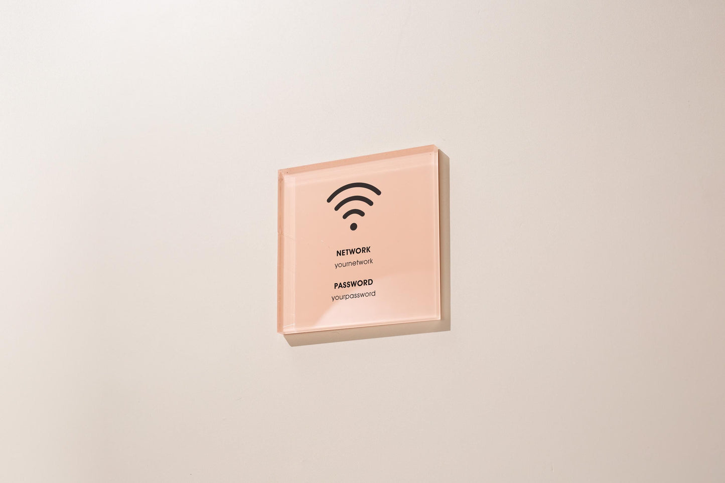 Square Pastel Wall Wifi Sign (D3) - 6x6" Custom Stick On Wifi Password Signage Business Shop Restaurant Office Work Home Vacation Rental