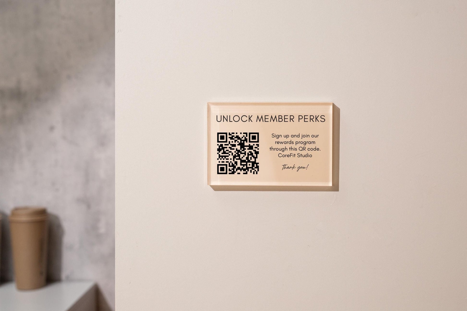 4x6 Pastel Acrylic Wall QR Sign (D3) - Your Text On Wall Sign Custom Stick-On Signage for Guests Shop Office Business Instagram Tip Reviews