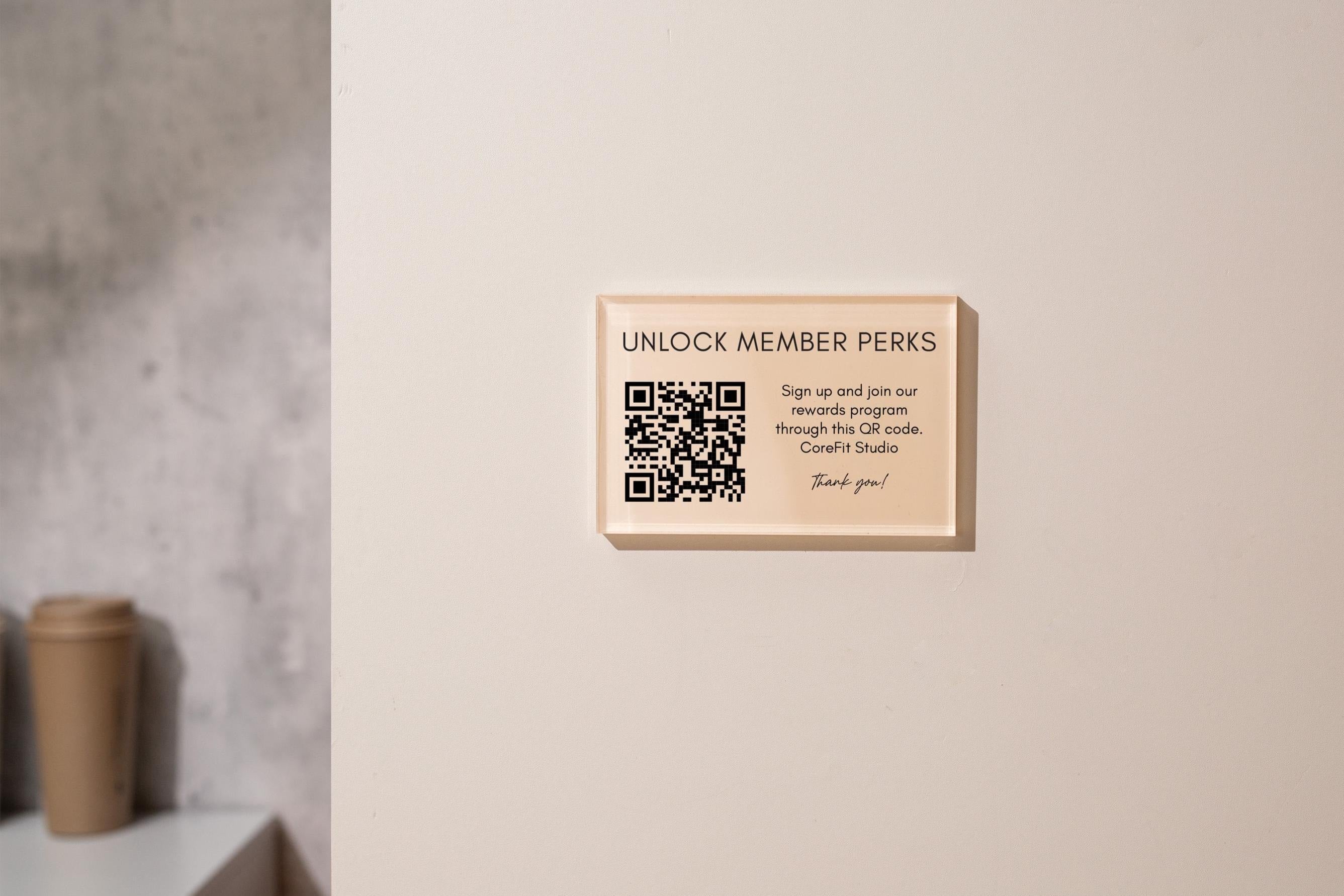 Pastel Acrylic QR Code Text Sign (D3) - Custom Signage Office Business Doctor Hotel Rental Building Scan to Website Social Media Review Tip