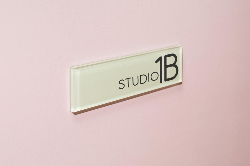 Pastel Acrylic Wall Plate Sign (D2) - Personalized StickOn Door Office Salon Business Small Shop Work Rental Room Suite Floor Number Display