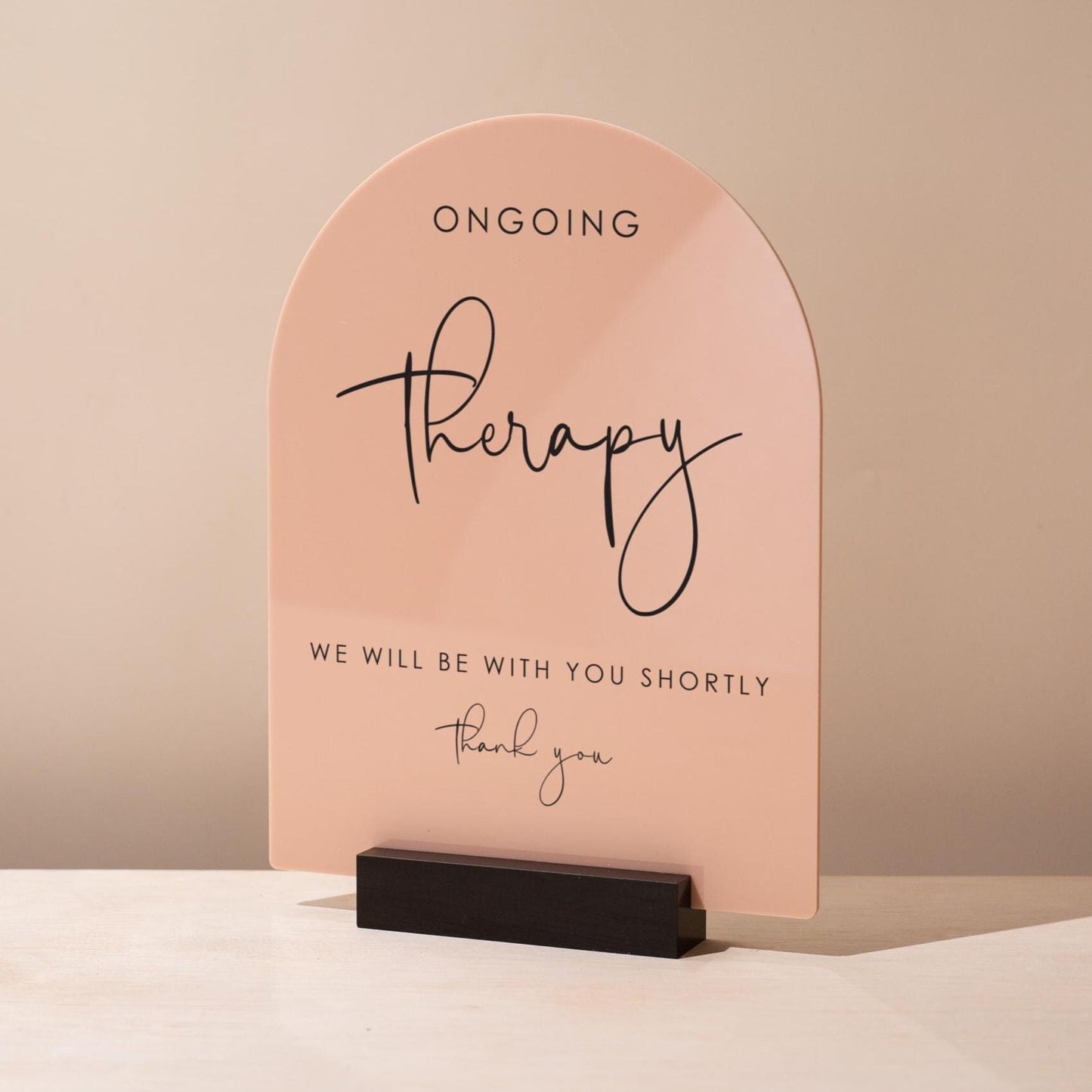 Arch Acrylic Sign w/ Base (D11) - In Session Meeting Display, Custom Signage for Business Clinic Office Retail Shops Trade Craft Show