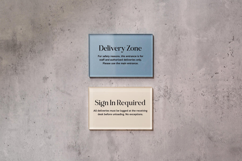 4x6 Pastel Acrylic Wall Sign (D1) - Your Text On Wall Sign Custom Stick-On Signage for Guests Shop Office Business Direction Instructions
