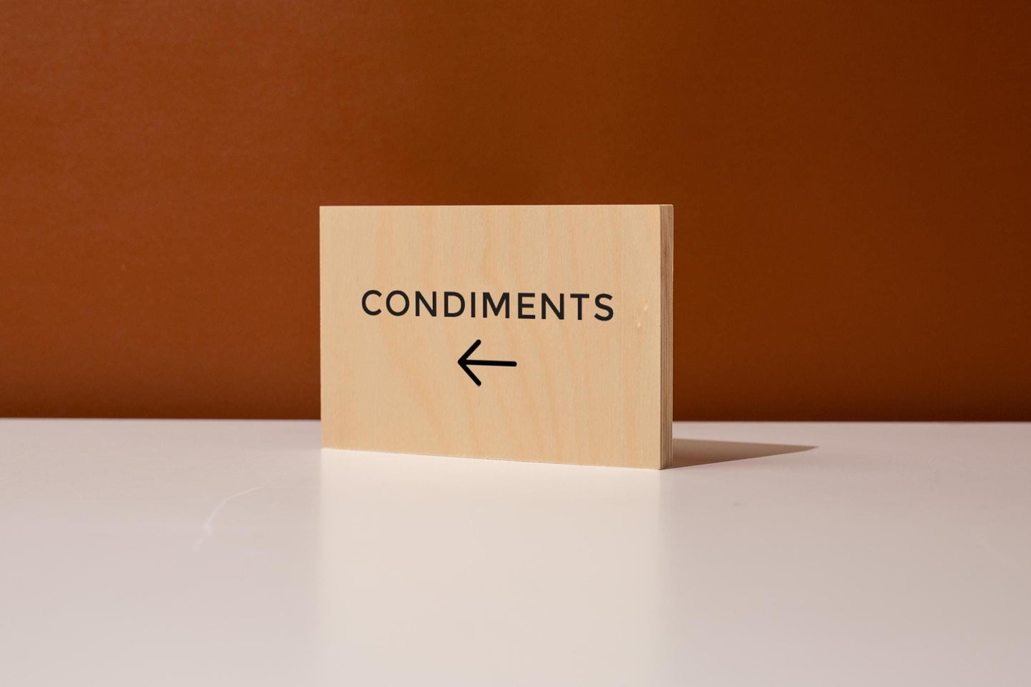 4x6 Birch Plywood Sign (D2) - Your Text On Wooden Plate, Custom Signs for Desk or Wall, Guests Shop Office Business Directional Arrow Signs