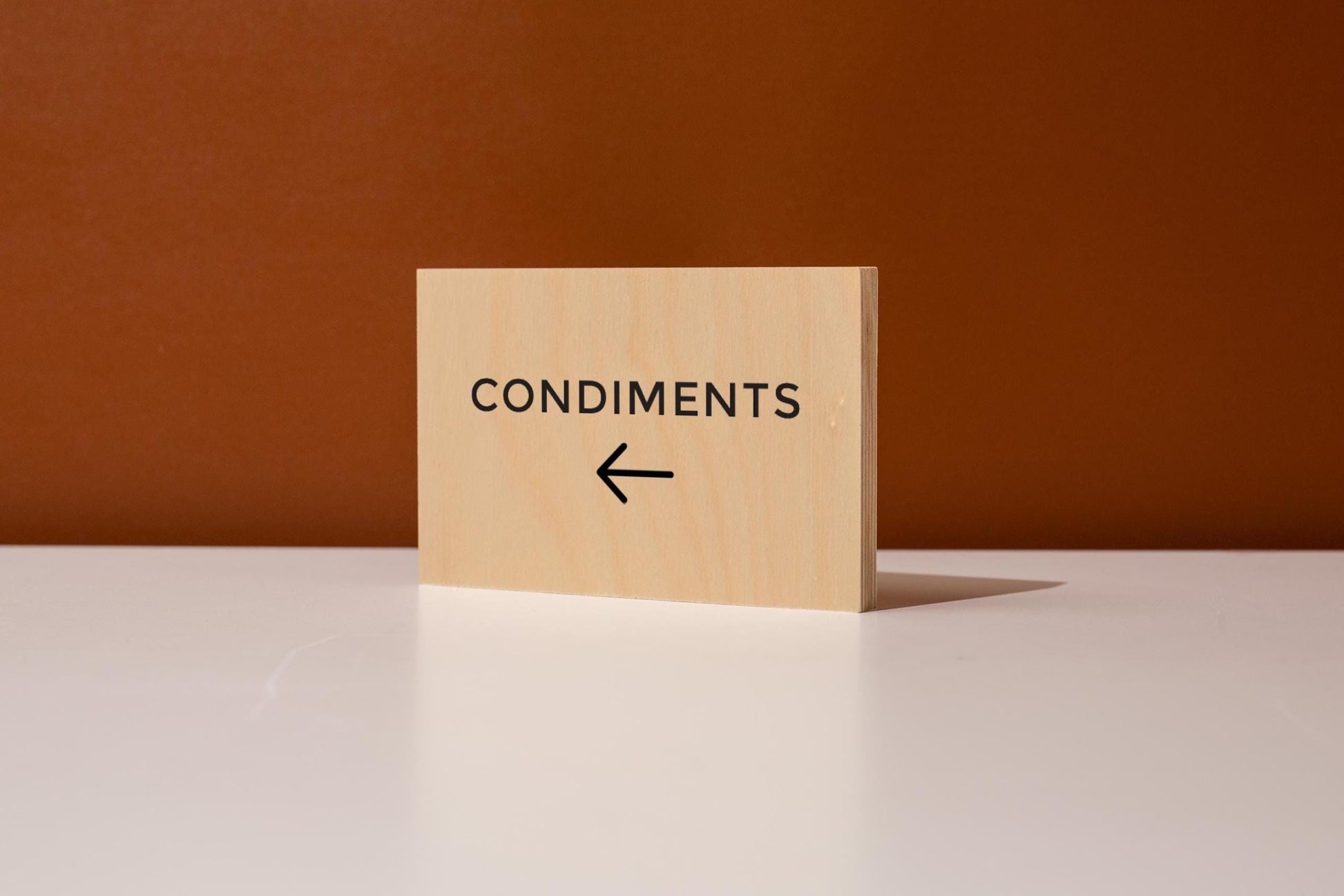 4x6 Birch Plywood Sign (D2) - Your Text On Wooden Plate, Custom Signs for Desk or Wall, Guests Shop Office Business Directional Arrow Signs