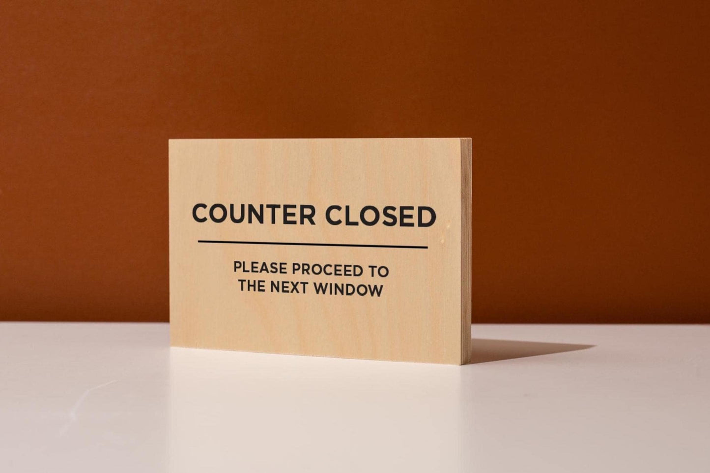 4x6 Birch Plywood Sign (D4) - Your Text On Wooden Signage, Custom Stick On Signs for Desk or Wall, Guests Shop Office Business Directional