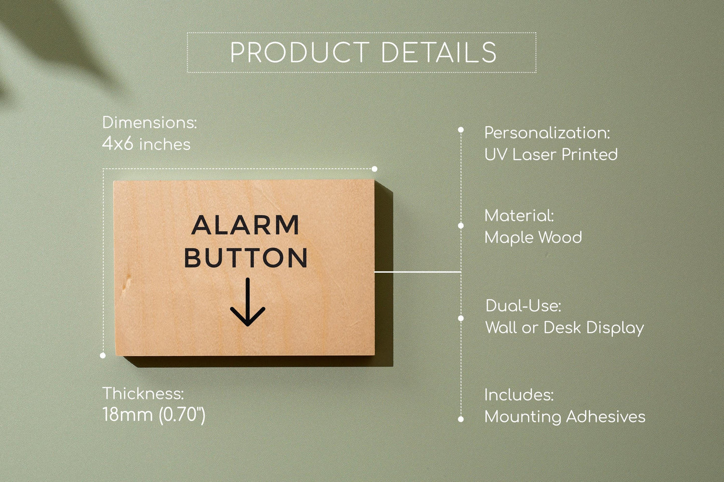 4x6 Birch Plywood Sign (D2) - Your Text On Wooden Plate, Custom Signs for Desk or Wall, Guests Shop Office Business Directional Arrow Signs