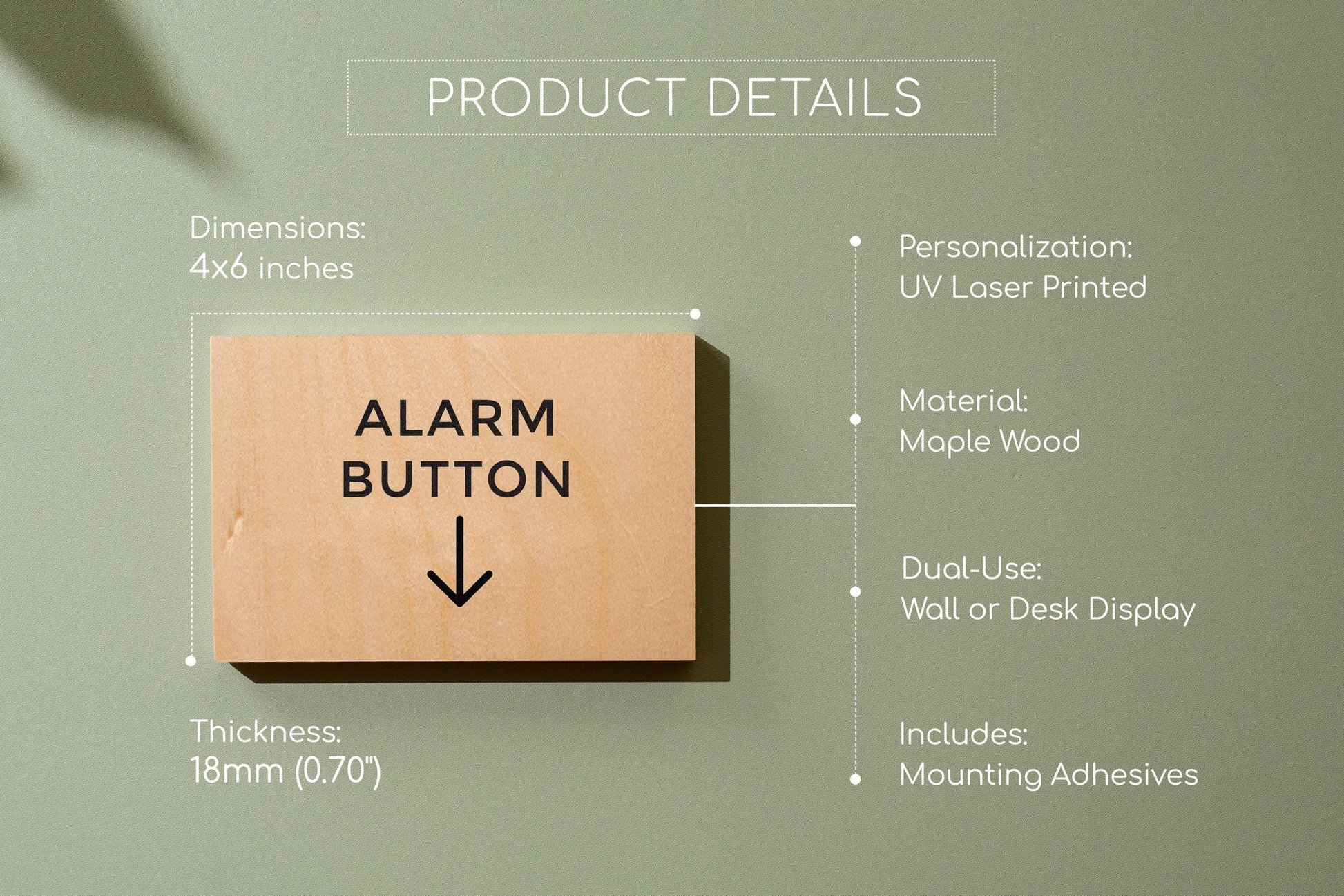 4x6 Birch Plywood Sign (D2) - Your Text On Wooden Plate, Custom Signs for Desk or Wall, Guests Shop Office Business Directional Arrow Signs