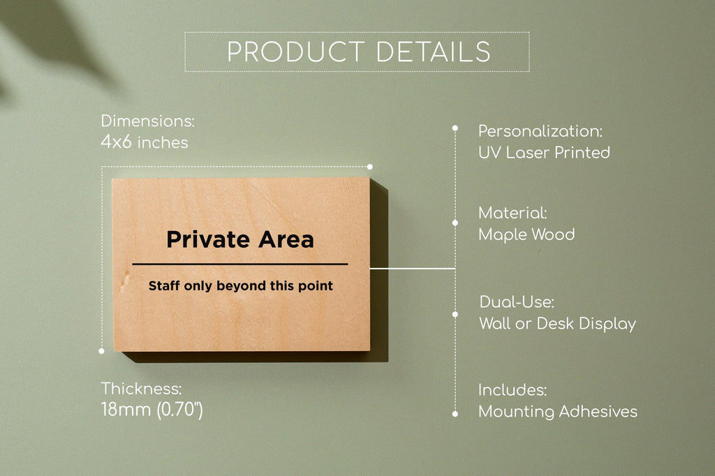 4x6 Birch Plywood Sign (D4) - Your Text On Wooden Signage, Custom Stick On Signs for Desk or Wall, Guests Shop Office Business Directional