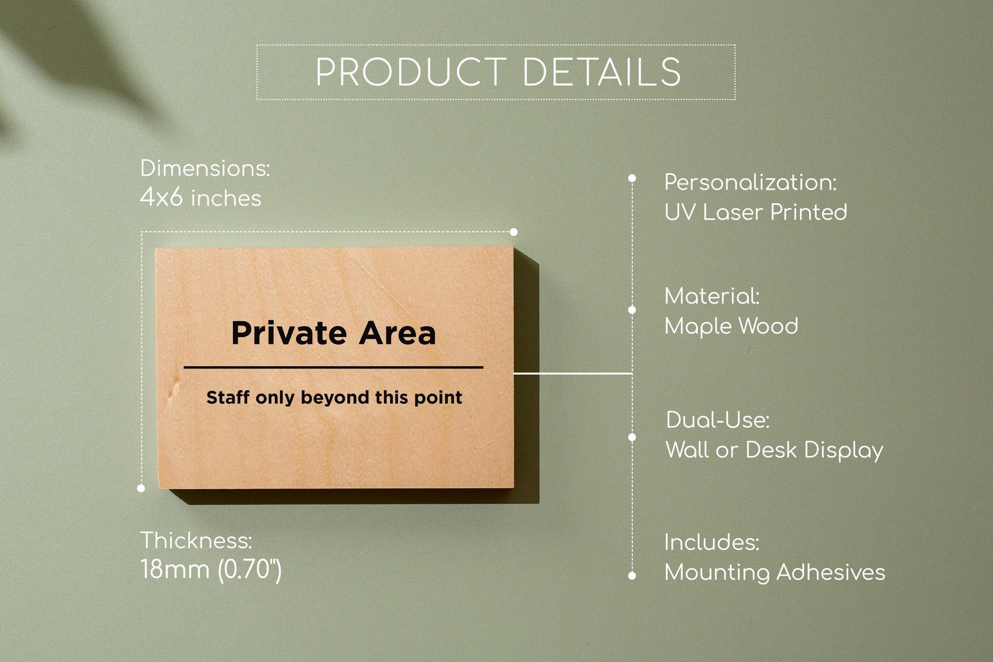 4x6 Birch Plywood Sign (D4) - Your Text On Wooden Signage, Custom Stick On Signs for Desk or Wall, Guests Shop Office Business Directional