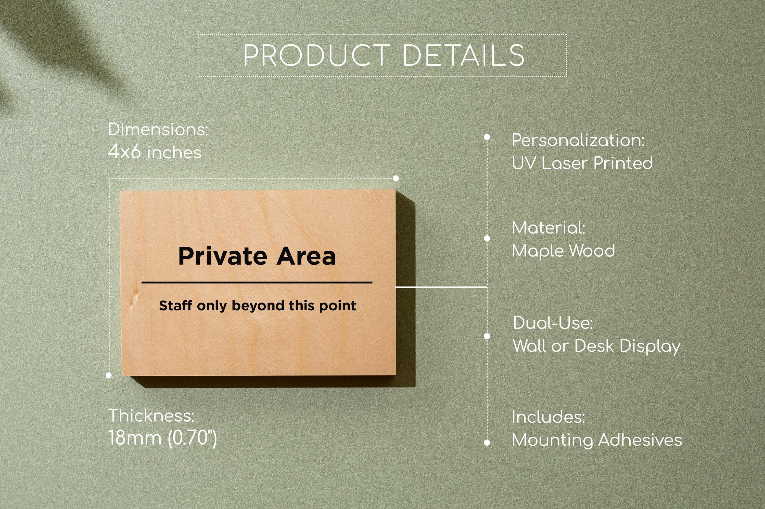 4x6 Birch Plywood Sign (D4) - Your Text On Wooden Signage, Custom Stick On Signs for Desk or Wall, Guests Shop Office Business Directional