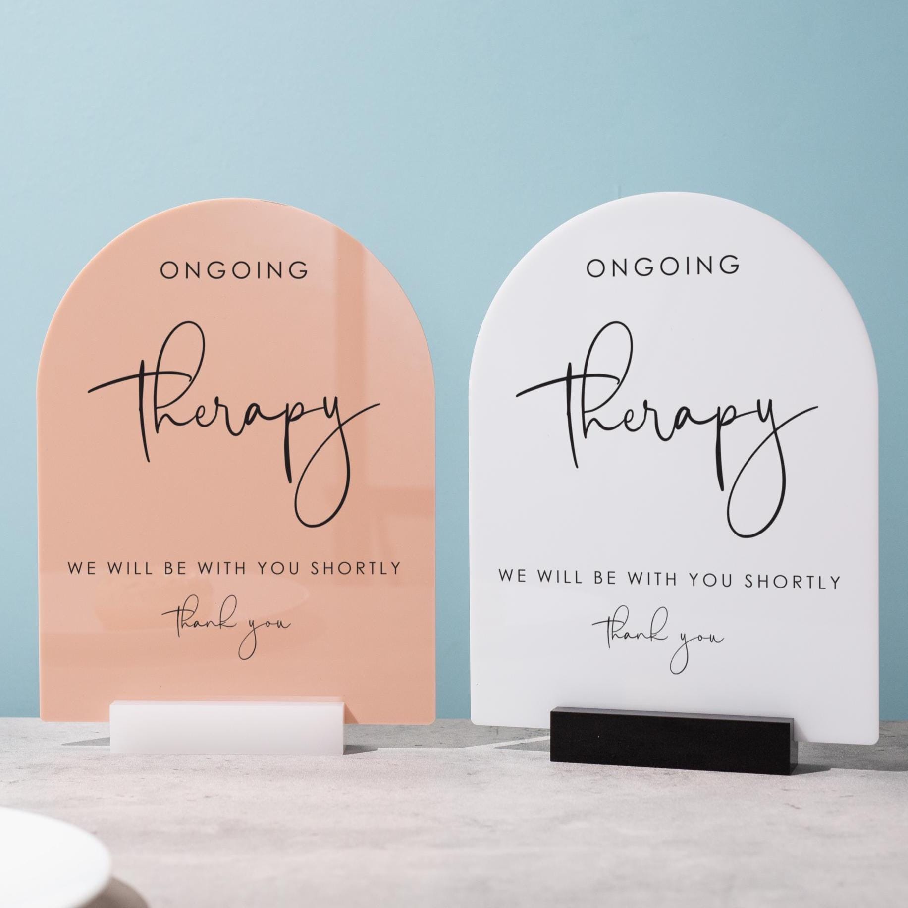 Arch Acrylic Sign w/ Base (D11) - In Session Meeting Display, Custom Signage for Business Clinic Office Retail Shops Trade Craft Show