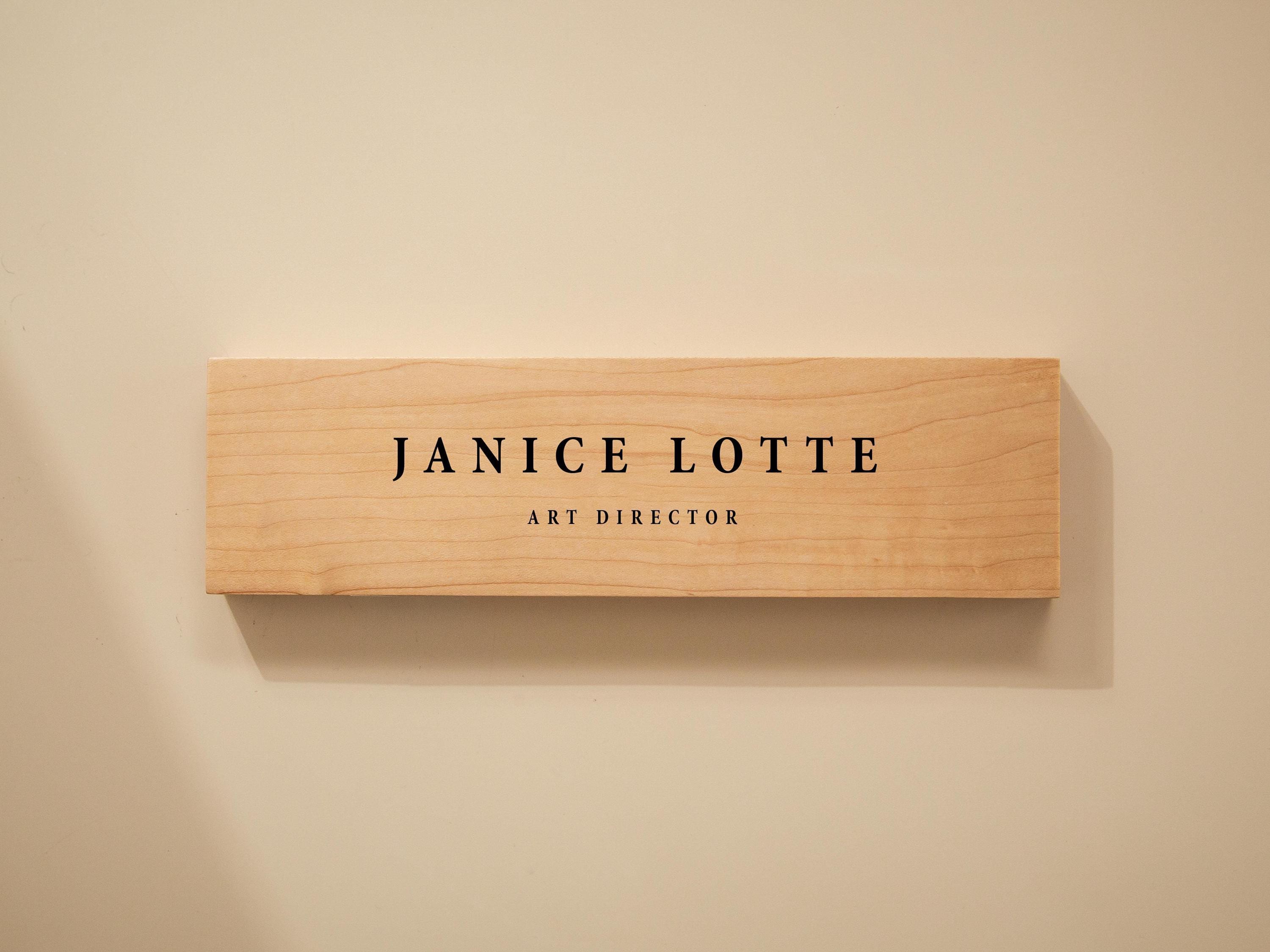 Stick On Wood Wall Name Plate (D1) - Personalized Door Office Sign New Job Room Label CEO Boss Staff Teacher Corporate Promotion Gift