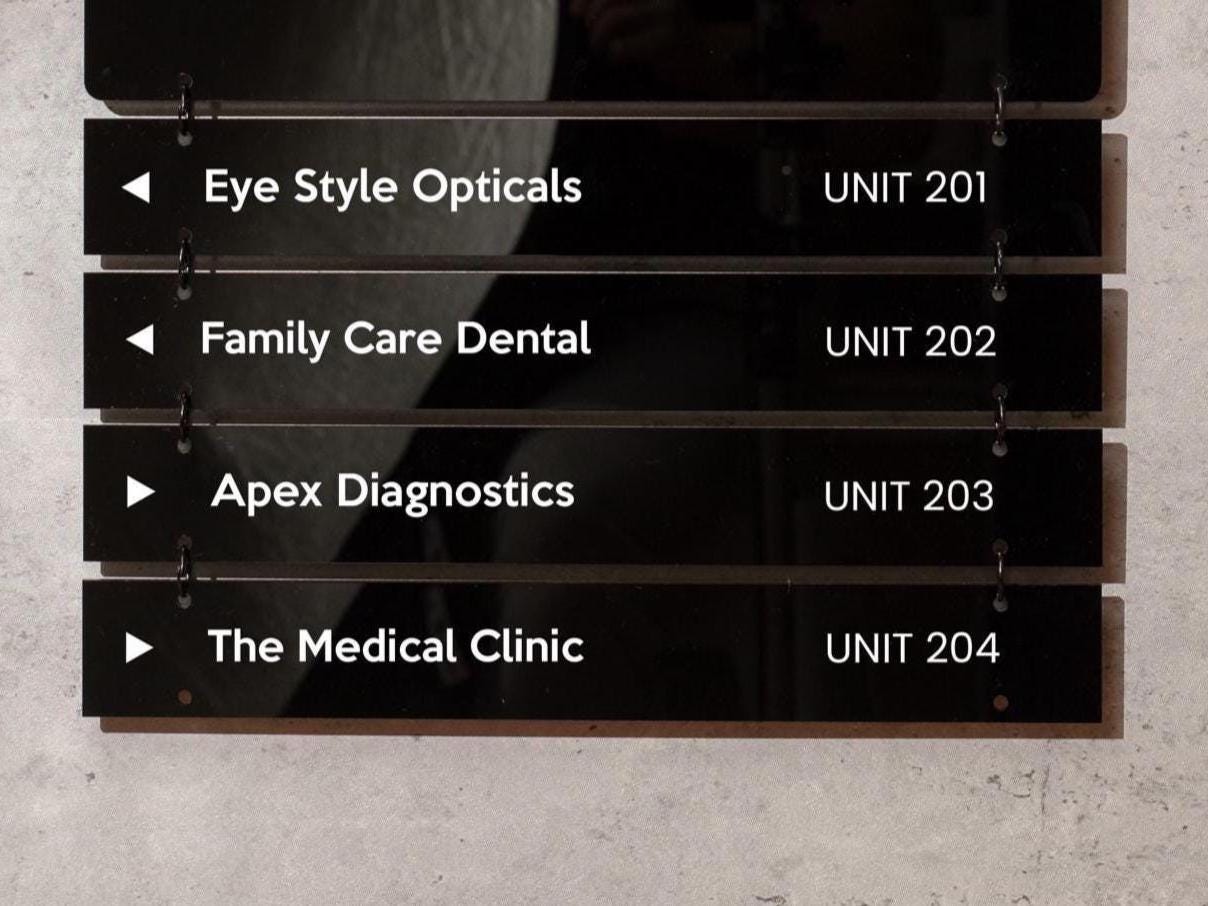 Add On: Replacement Plate (Small) for Interchangeable Hanging Directory Sign