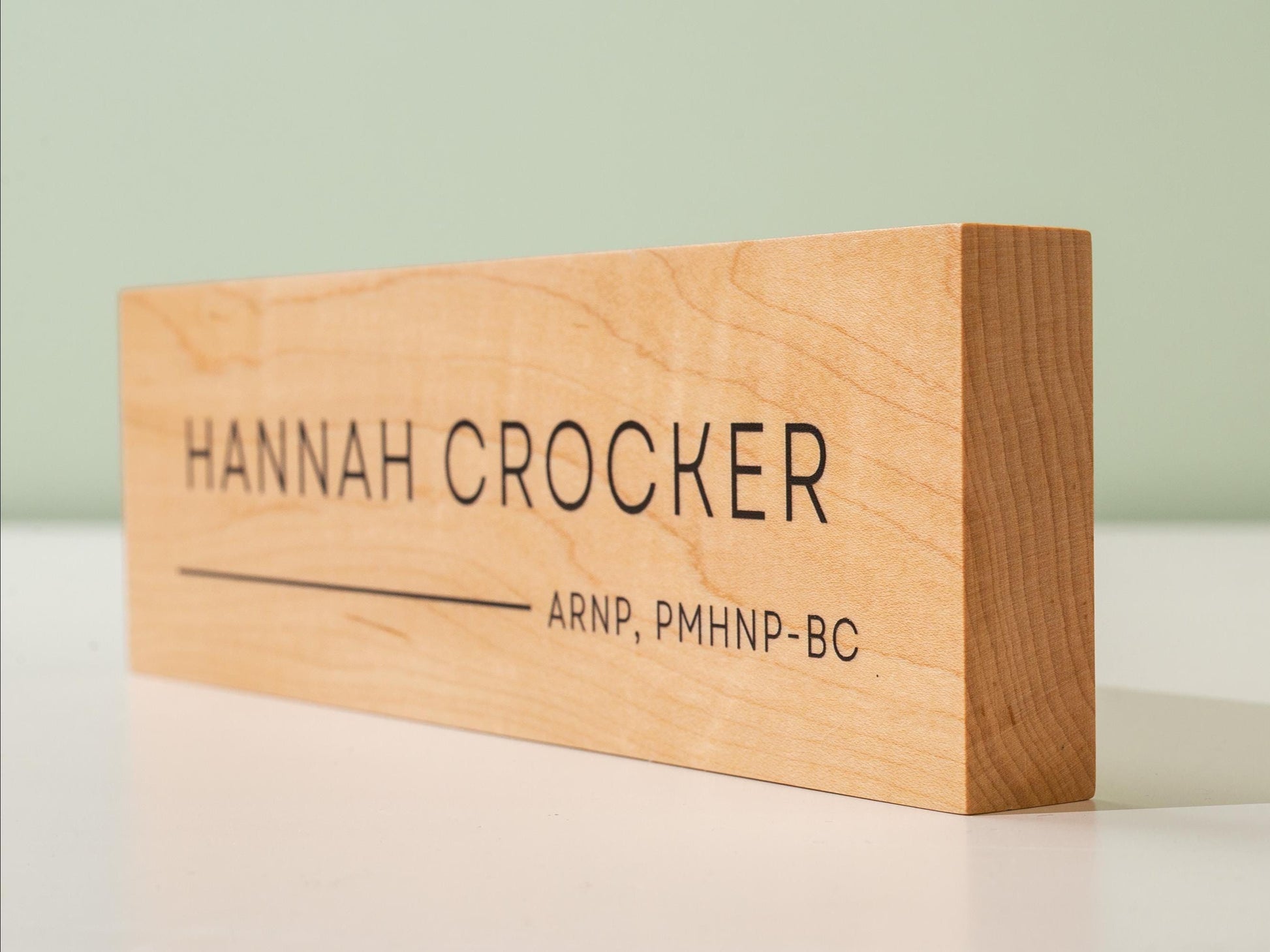 Stick On Wood Wall Name Plate (D4)- Personalized Door Office Sign New Job Room Label CEO Boss Staff Teacher Corporate Promotion Gift