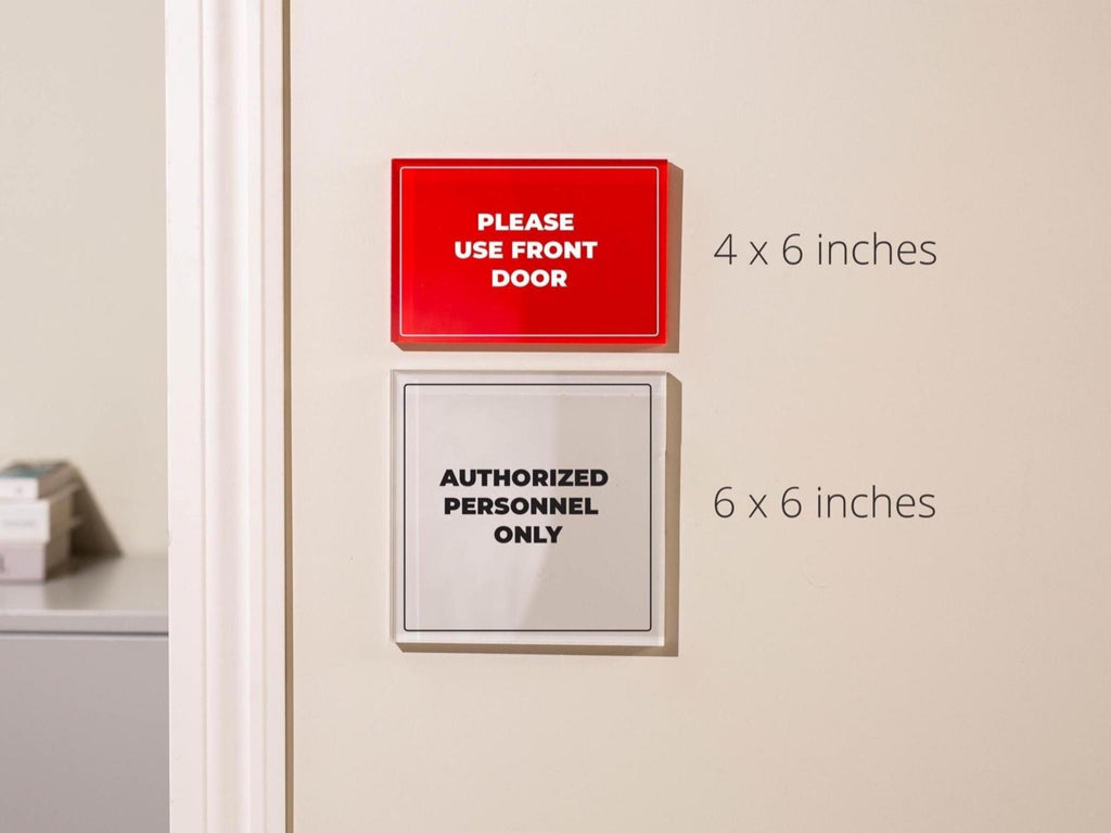 Hazard Warning Acrylic Wall Sign (D1) - Personalized Acrylic Safety Sign UV Printed 9mm Thick Adhesive Wall Sign for Salon Spa Studio Office