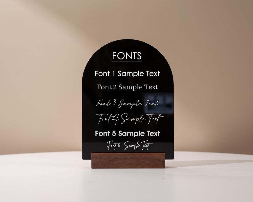 Custom Arch Sign w/ Acrylic Stand - Personalized Text Design Table Top Shop Counter Small Business Sale Show Display Clinic Office Decor