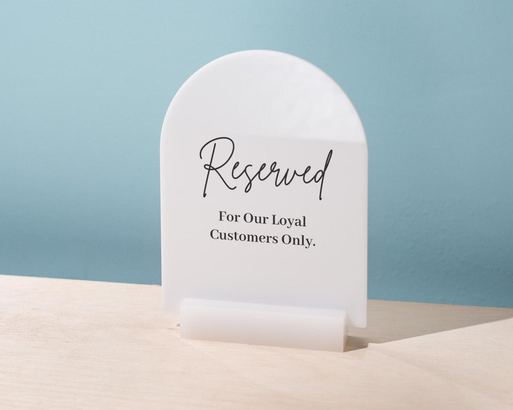 Custom Arch Sign w/ Acrylic Stand - Personalized Text Design Table Top Shop Counter Small Business Sale Show Display Clinic Office Decor