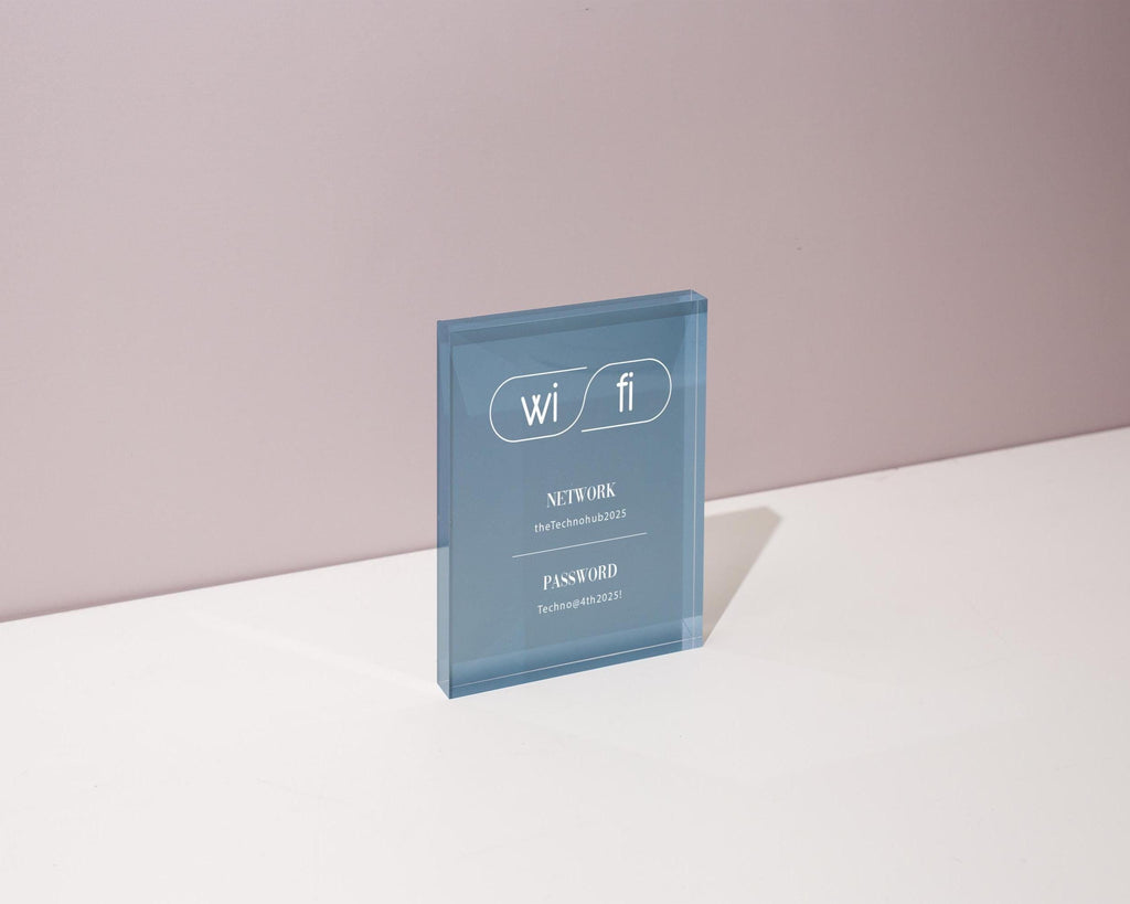 Wifi Pastel Acrylic Sign (W2) - Custom Network Internet Password Table Display Signage Hotel Small Business Office Salon Doctor Shop Signs