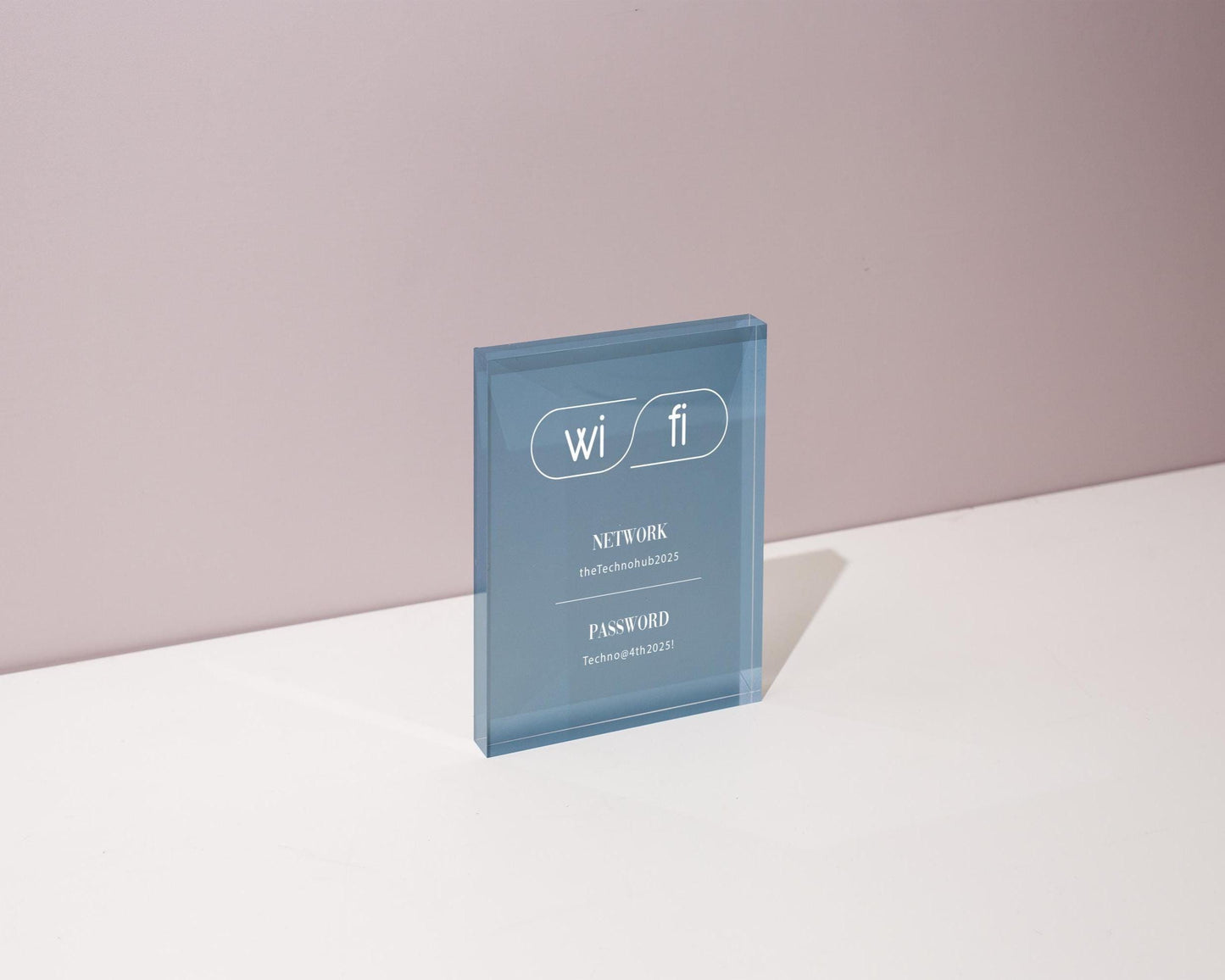 Wifi Pastel Acrylic Sign (W2) - Custom Network Internet Password Table Display Signage Hotel Small Business Office Salon Doctor Shop Signs