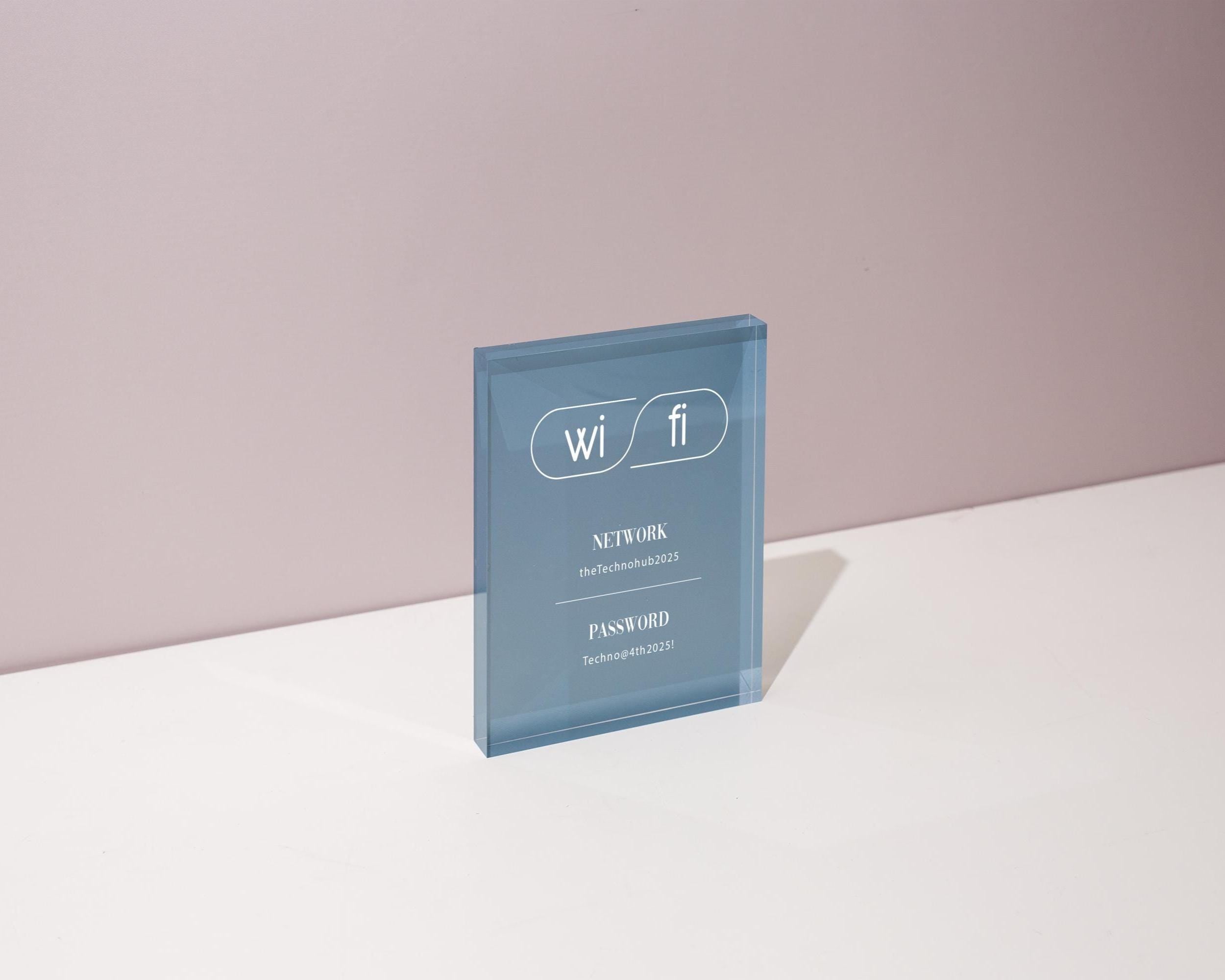 Wifi Pastel Acrylic Sign (W2) - Custom Network Internet Password Table Display Signage Hotel Small Business Office Salon Doctor Shop Signs