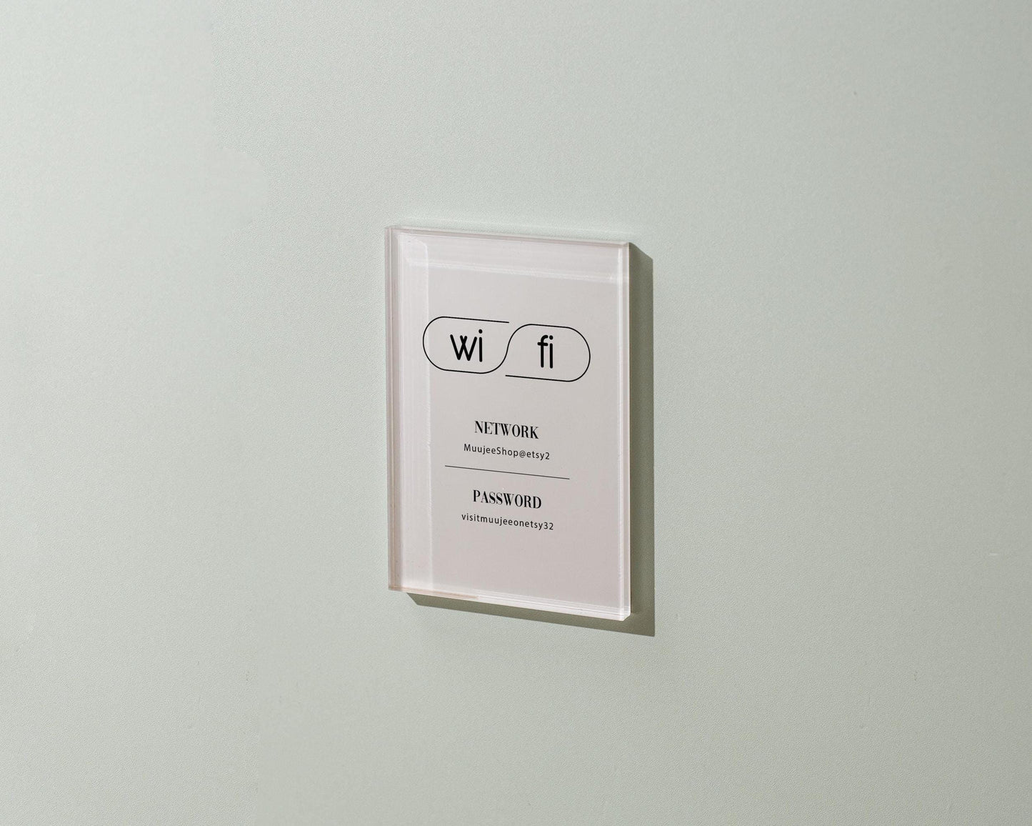 Wifi Pastel Acrylic Sign (W2) - Custom Network Internet Password Table Display Signage Hotel Small Business Office Salon Doctor Shop Signs