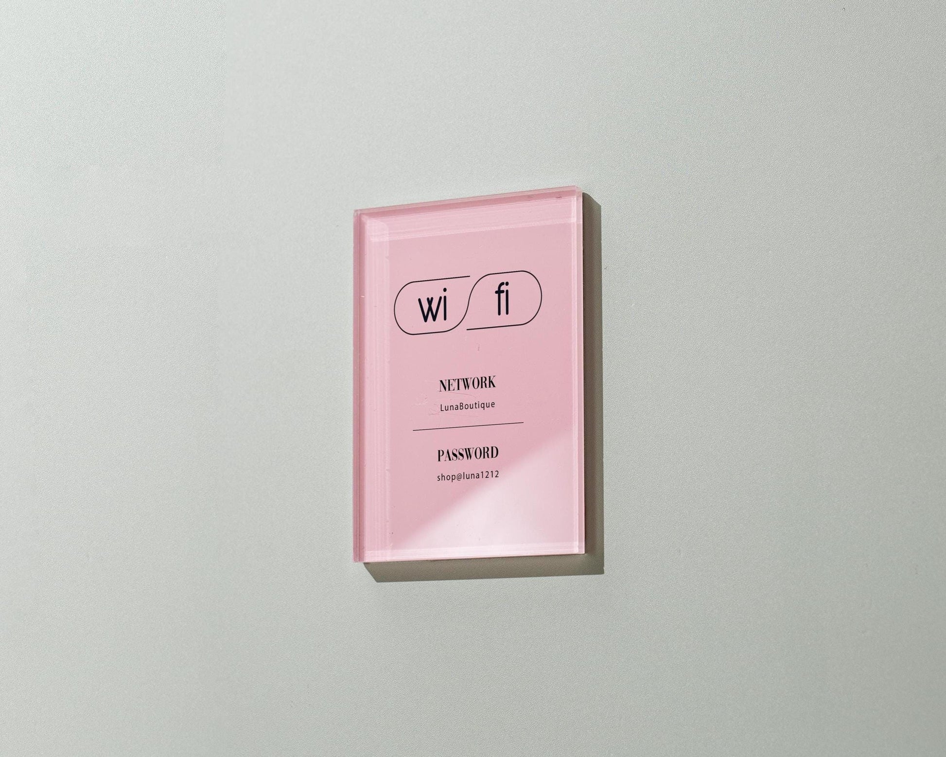 Wifi Pastel Acrylic Sign (W2) - Custom Network Internet Password Table Display Signage Hotel Small Business Office Salon Doctor Shop Signs