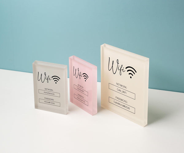 Wifi Pastel Acrylic Sign (W3) - Custom Network Internet Password Table Signage Hotel Small Business Office Salon Doctor Bar Shop Signs