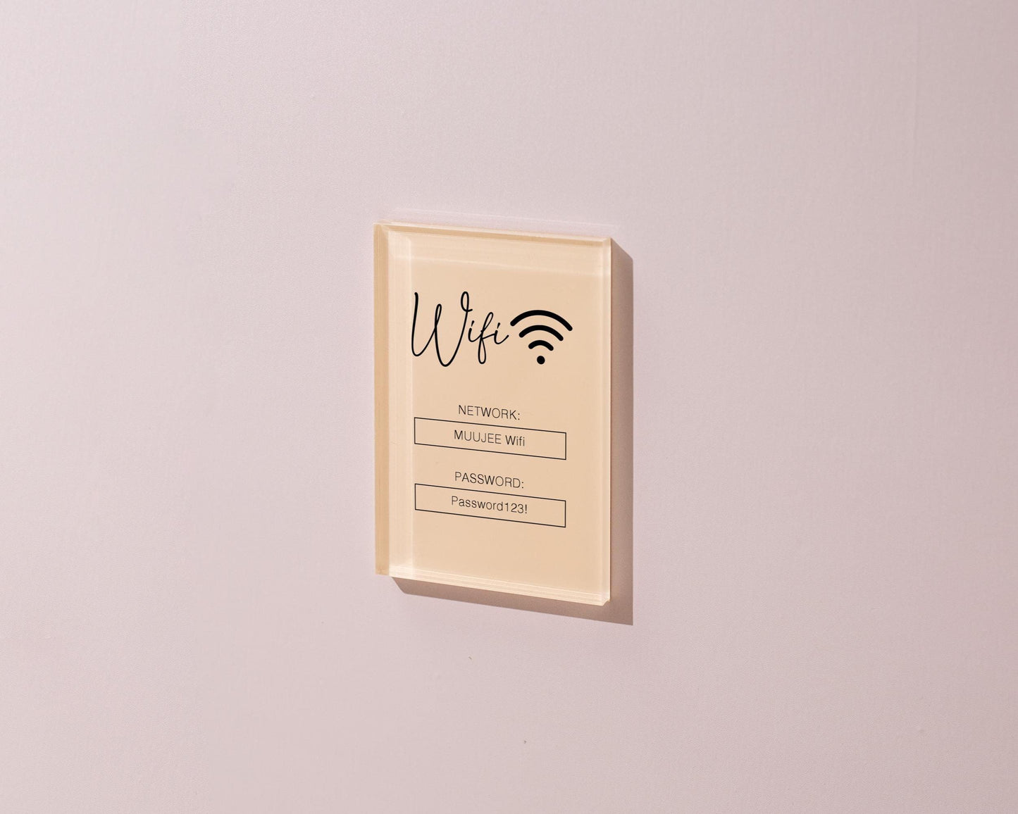 Wifi Pastel Acrylic Sign (W3) - Custom Network Internet Password Table Signage Hotel Small Business Office Salon Doctor Bar Shop Signs