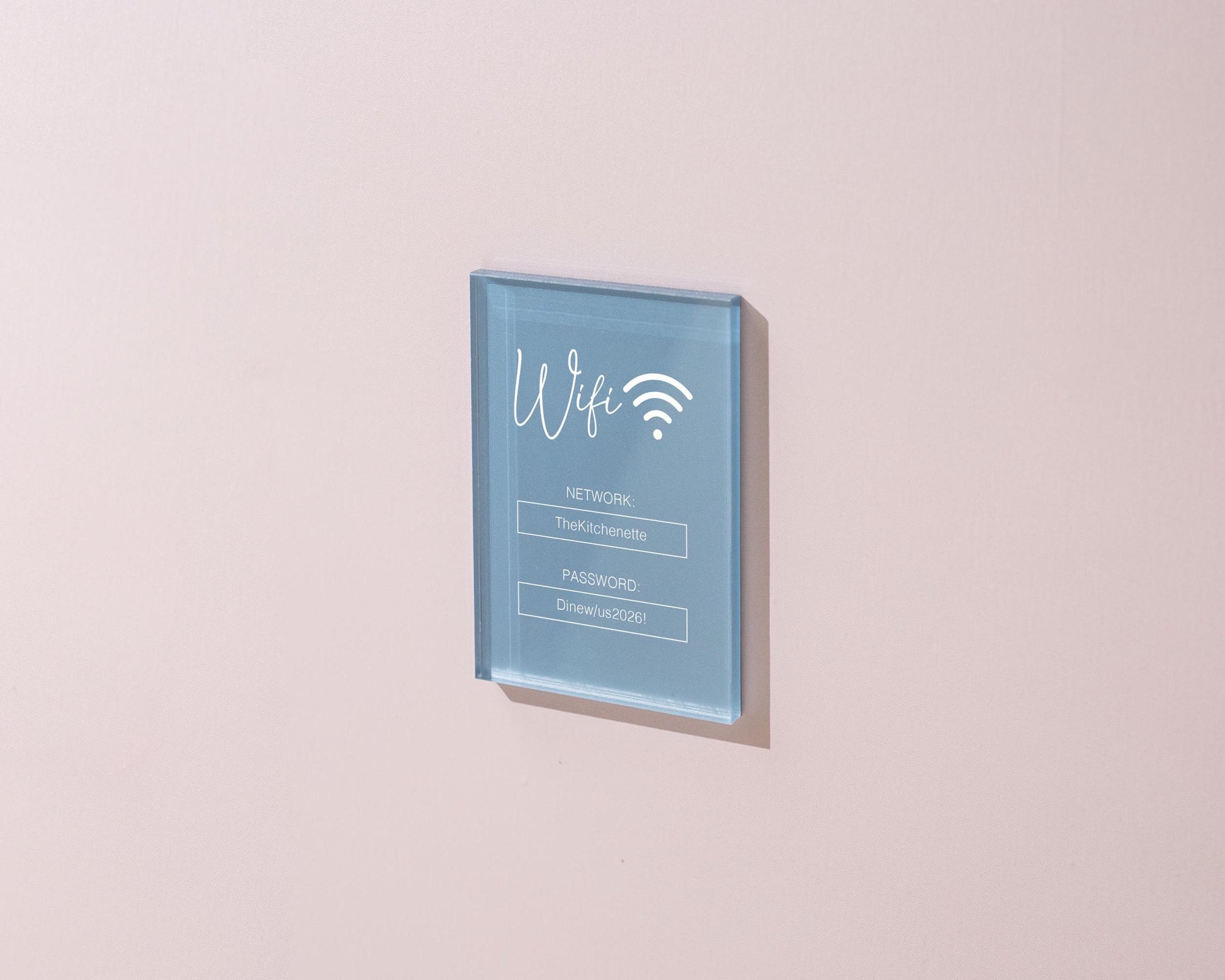 Wifi Pastel Acrylic Sign (W3) - Custom Network Internet Password Table Signage Hotel Small Business Office Salon Doctor Bar Shop Signs