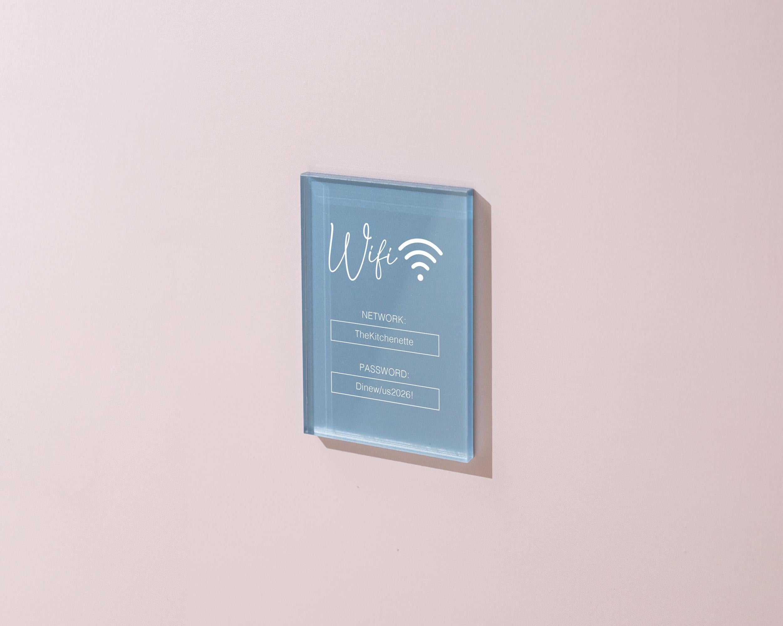 Wifi Pastel Acrylic Sign (W3) - Custom Network Internet Password Table Signage Hotel Small Business Office Salon Doctor Bar Shop Signs