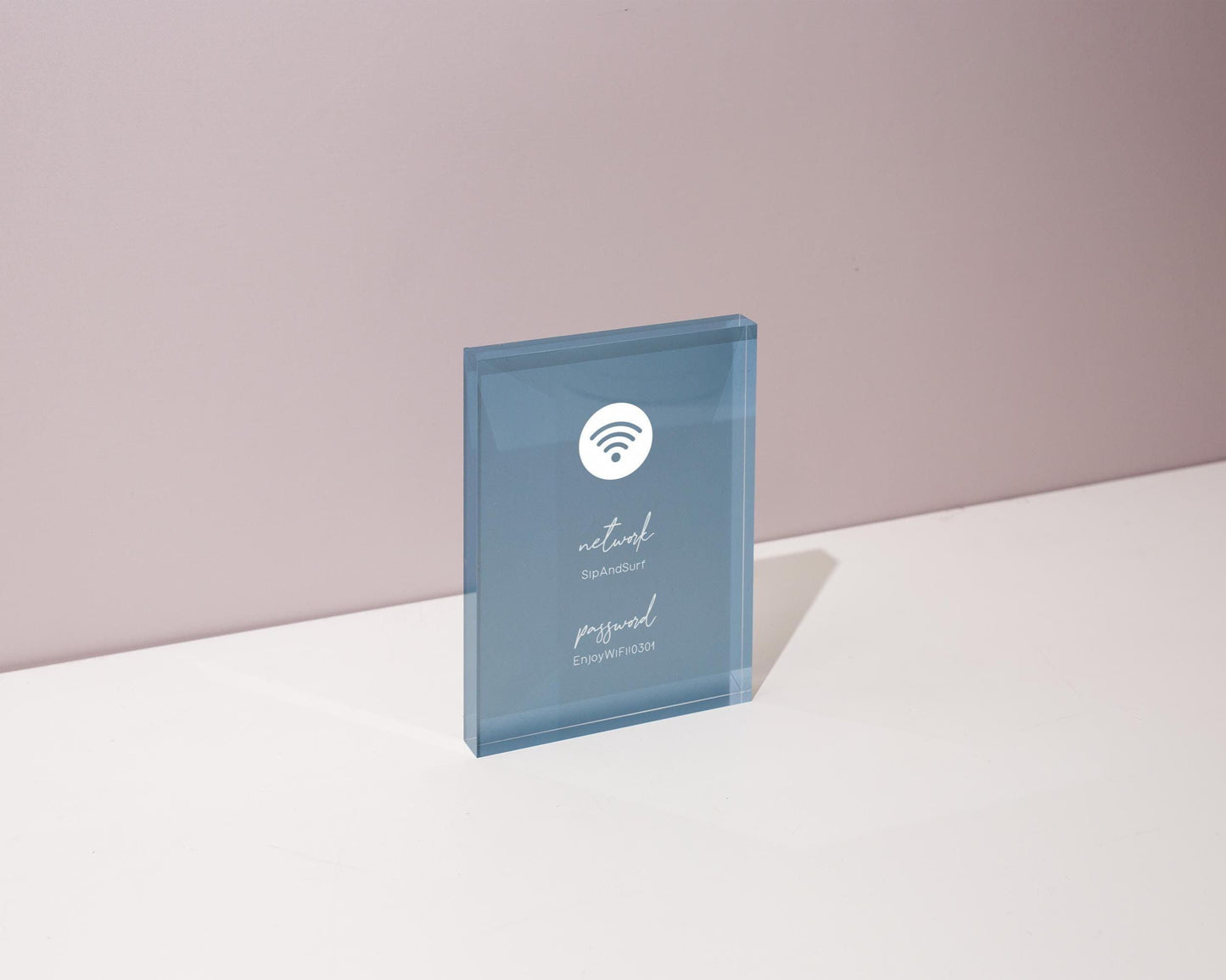 Wifi Pastel Acrylic Sign (W4) - Custom Network Internet Password Table Signage Hotel Small Business Office Salon Doctor Bar Shop Signs