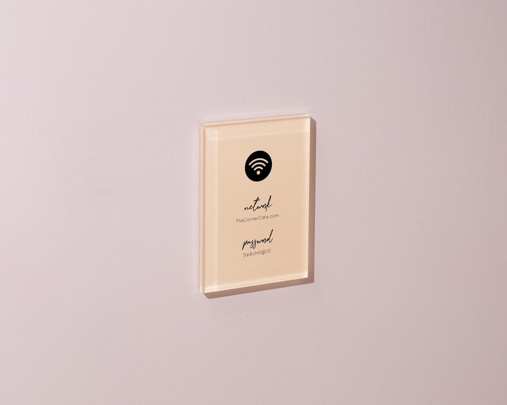 Wifi Pastel Acrylic Sign (W4) - Custom Network Internet Password Table Signage Hotel Small Business Office Salon Doctor Bar Shop Signs