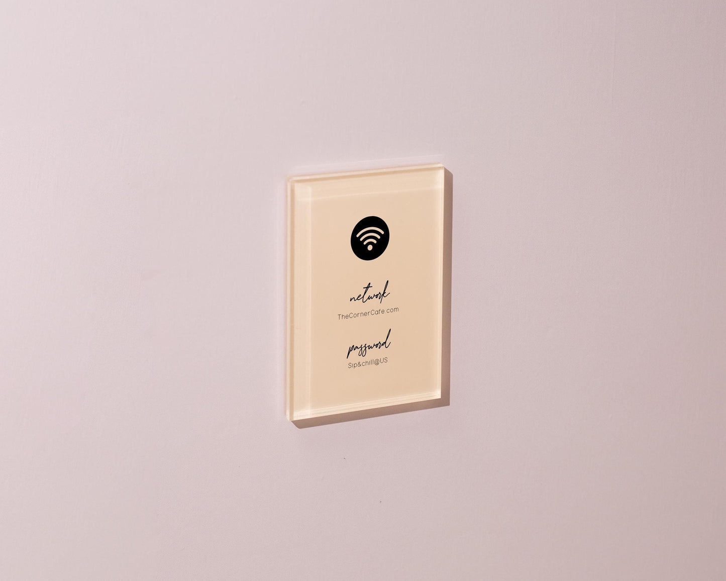 Wifi Pastel Acrylic Sign (W4) - Custom Network Internet Password Table Signage Hotel Small Business Office Salon Doctor Bar Shop Signs