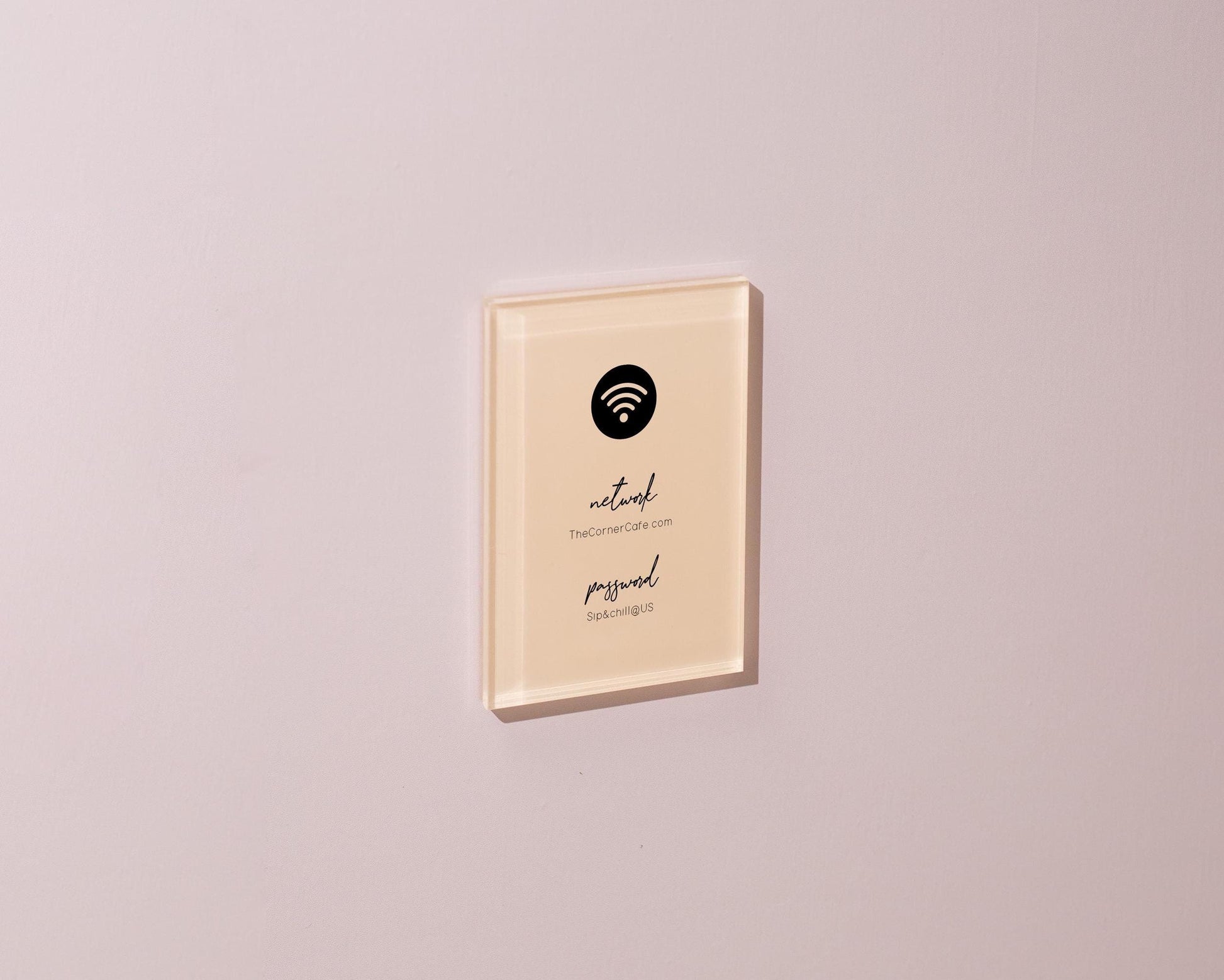 Wifi Pastel Acrylic Sign (W4) - Custom Network Internet Password Table Signage Hotel Small Business Office Salon Doctor Bar Shop Signs